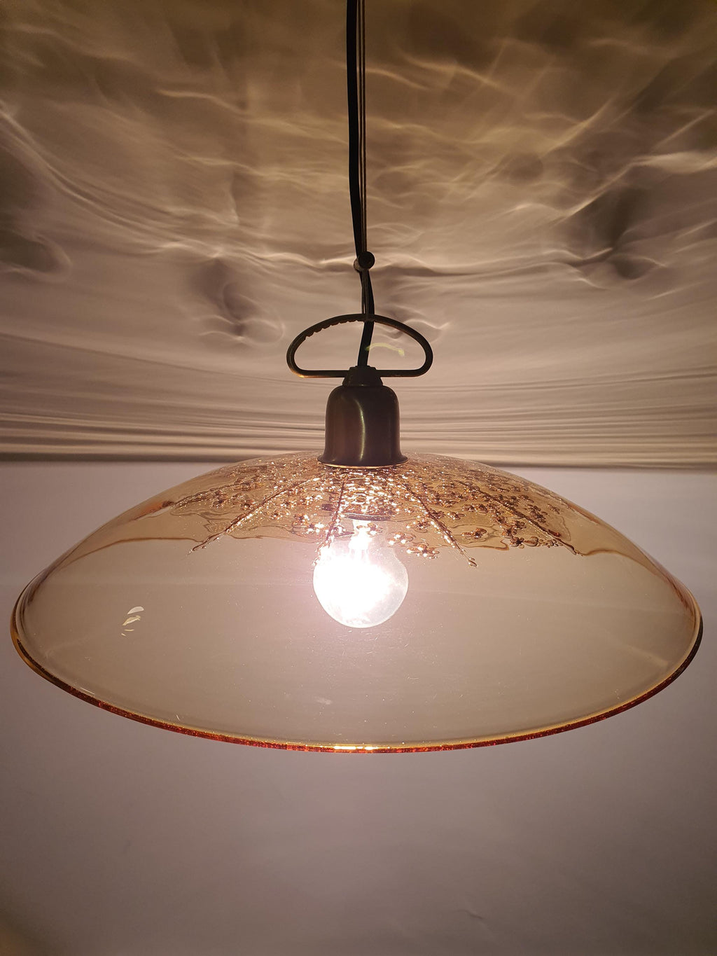 La Murrina Murano Glass Pendant Light: Caramel Bubble Dome, Art Nouveau