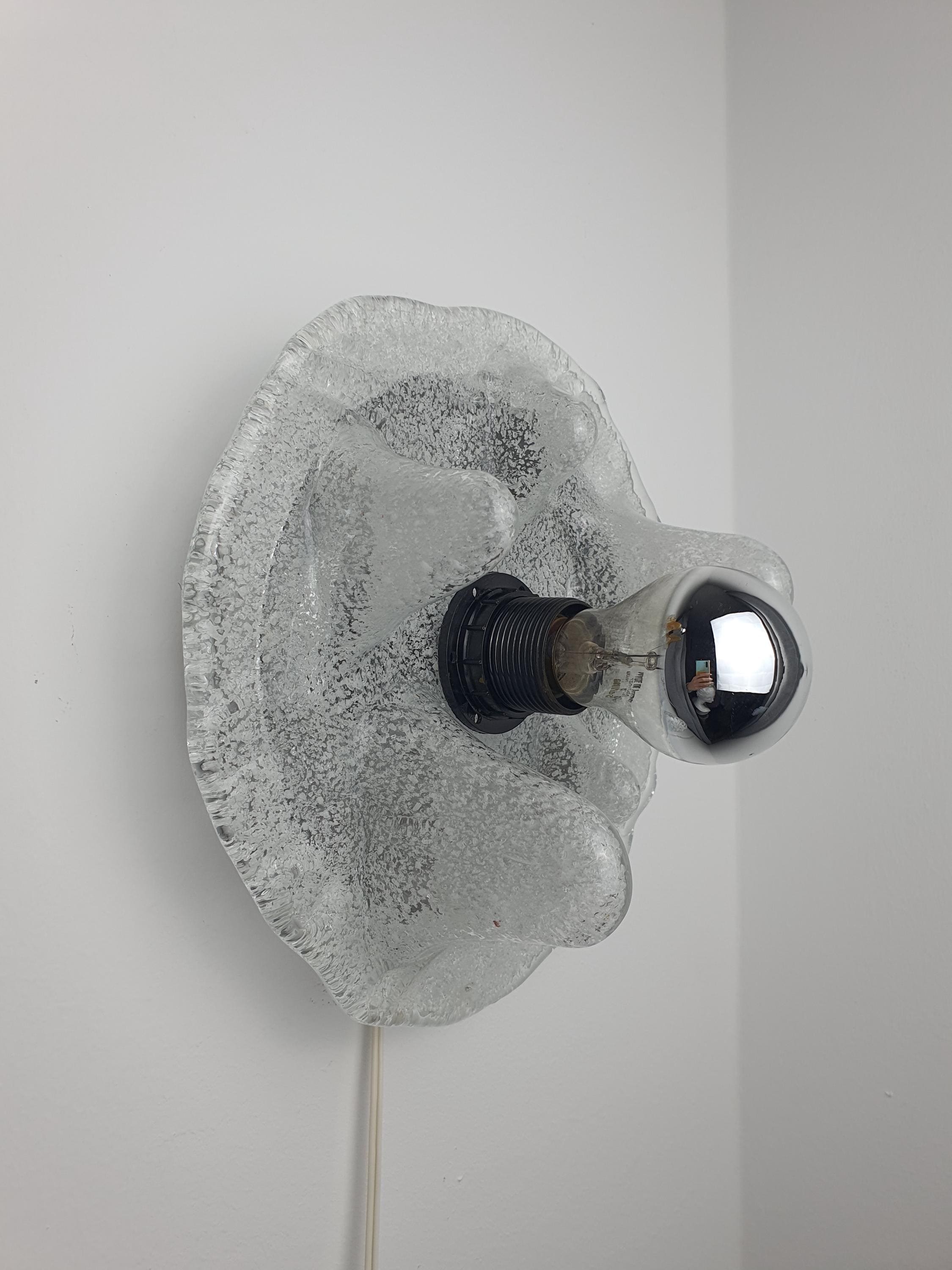 Set of 2 Mazzega drop wall lights — both fixtures shown together, chrome bases