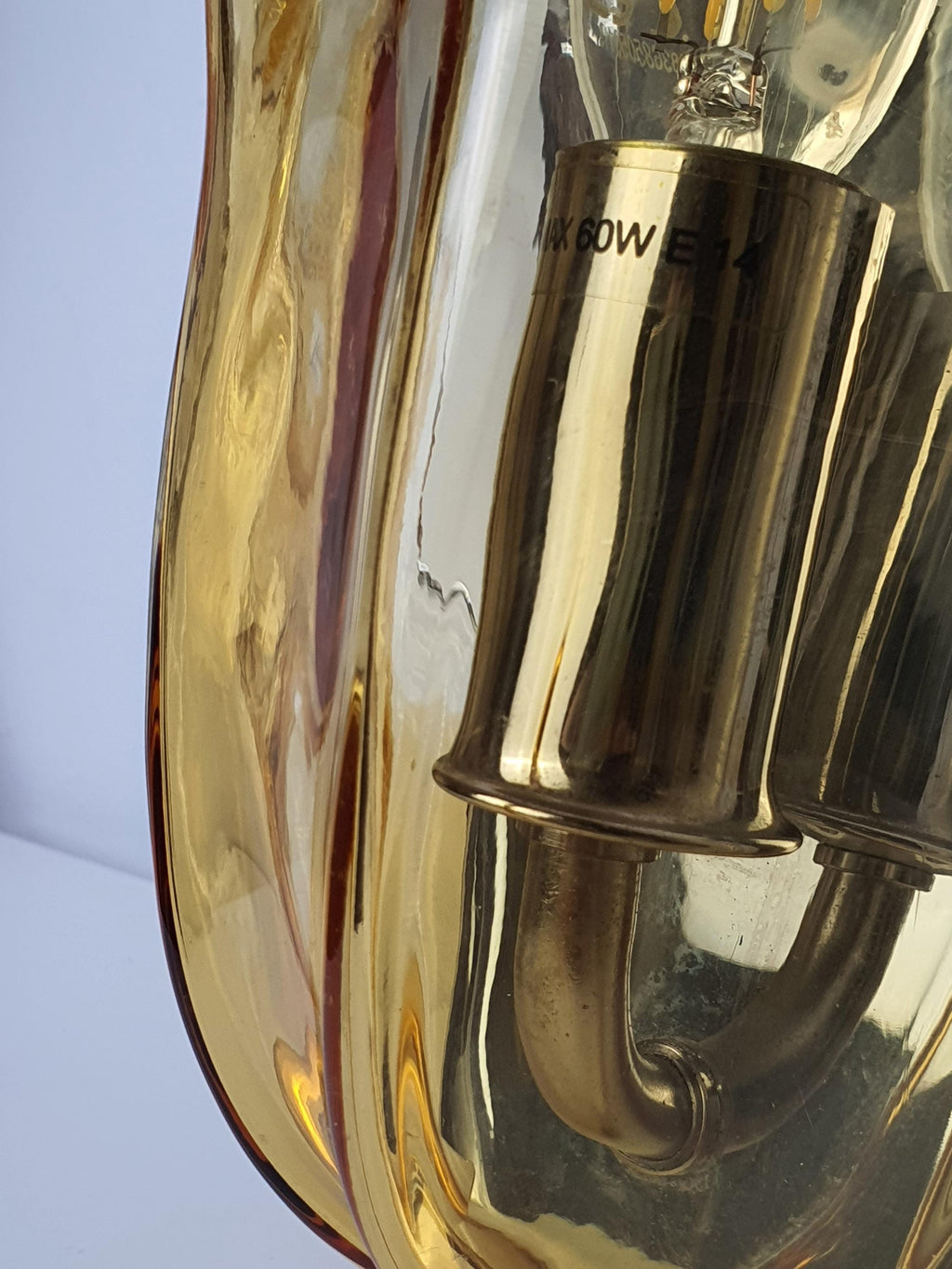 La Murrina Murano Glass Caramel Wall Sconce Tulip Clear Chrome