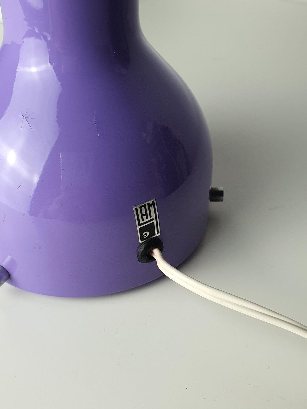 Space Age Purple Gooseneck Desk Lamp 1970s Italian Retro Lighting