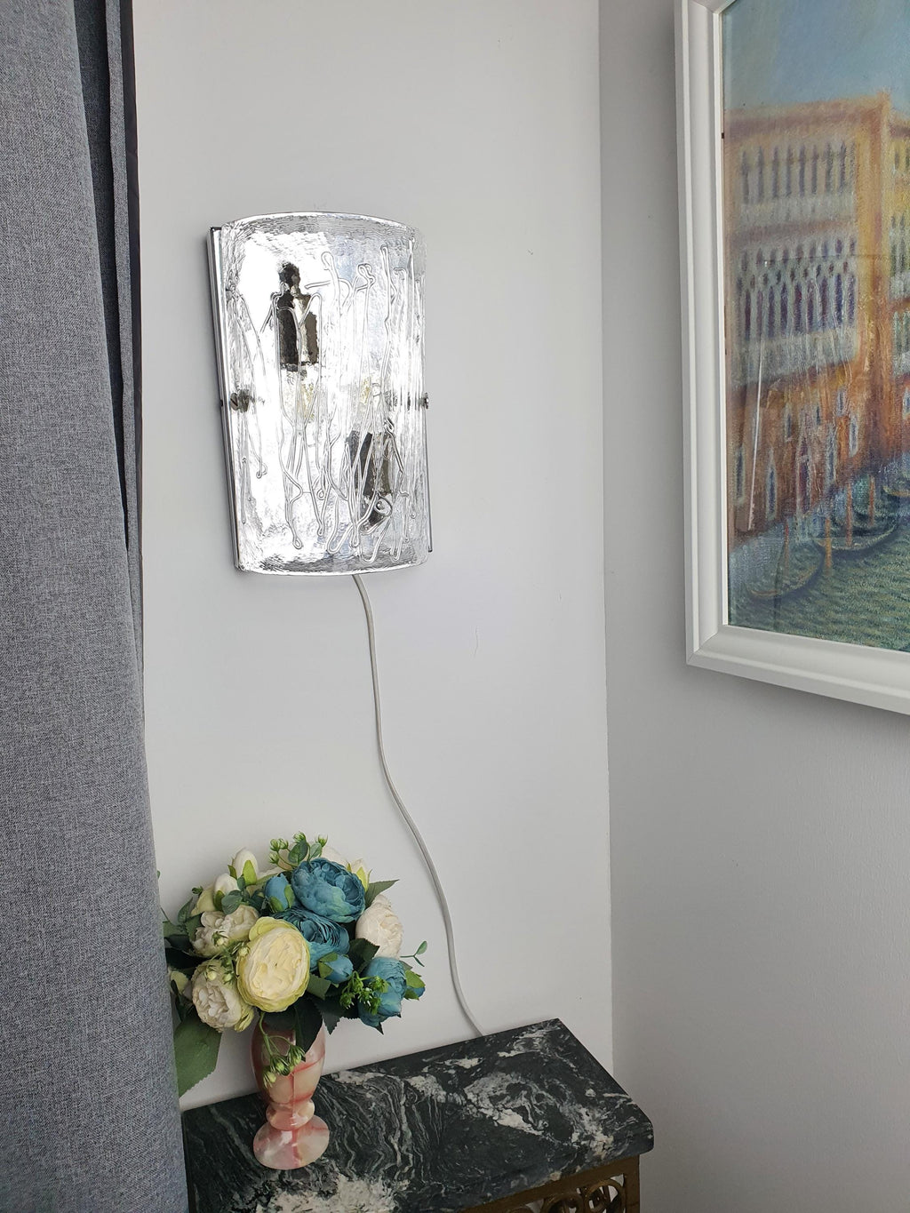 La Murrina 复古穆拉诺透明玻璃弧形壁灯