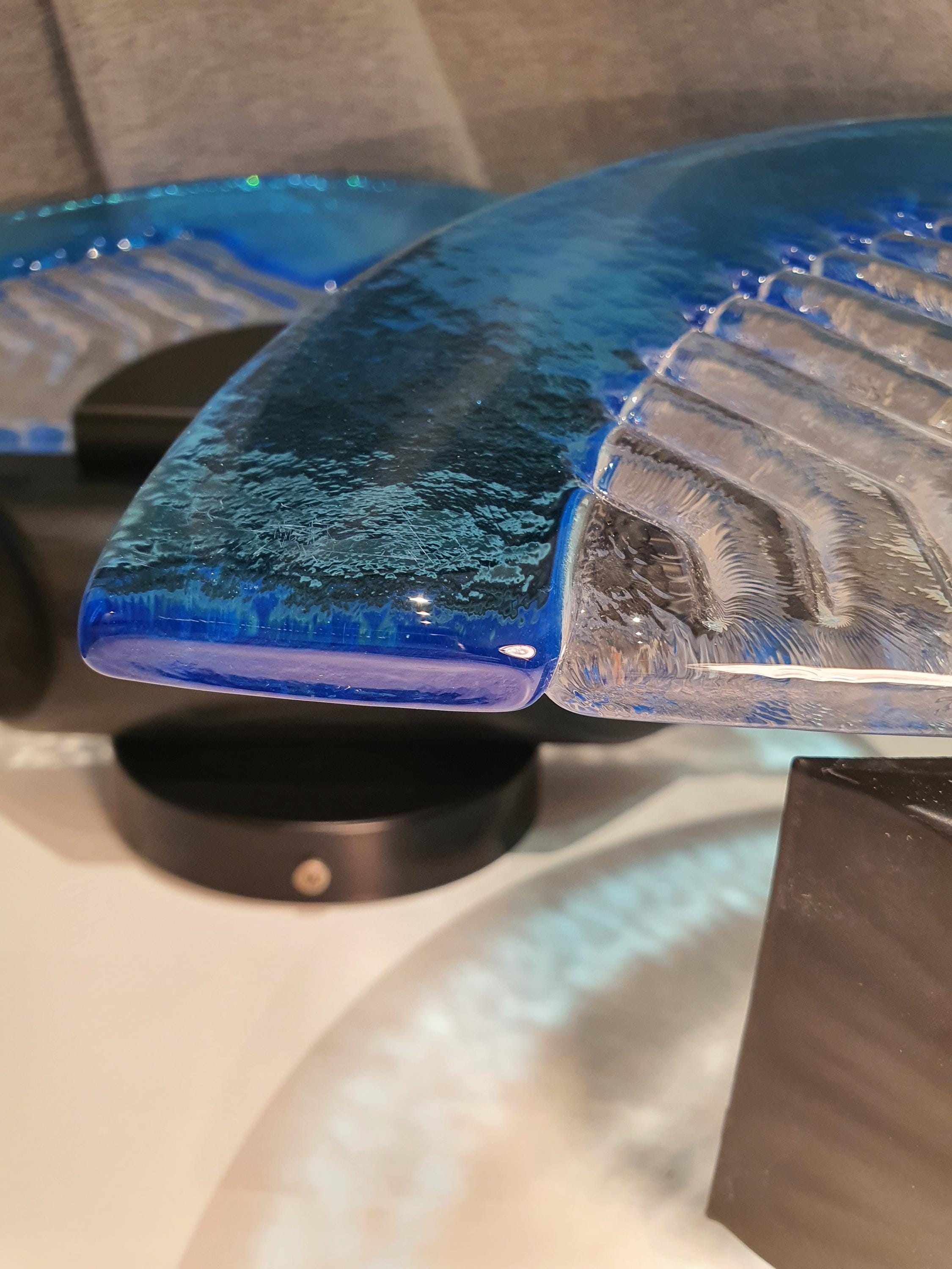 Vintage Blue Murano Glass Sconces: Italian Retro Light Fixtures