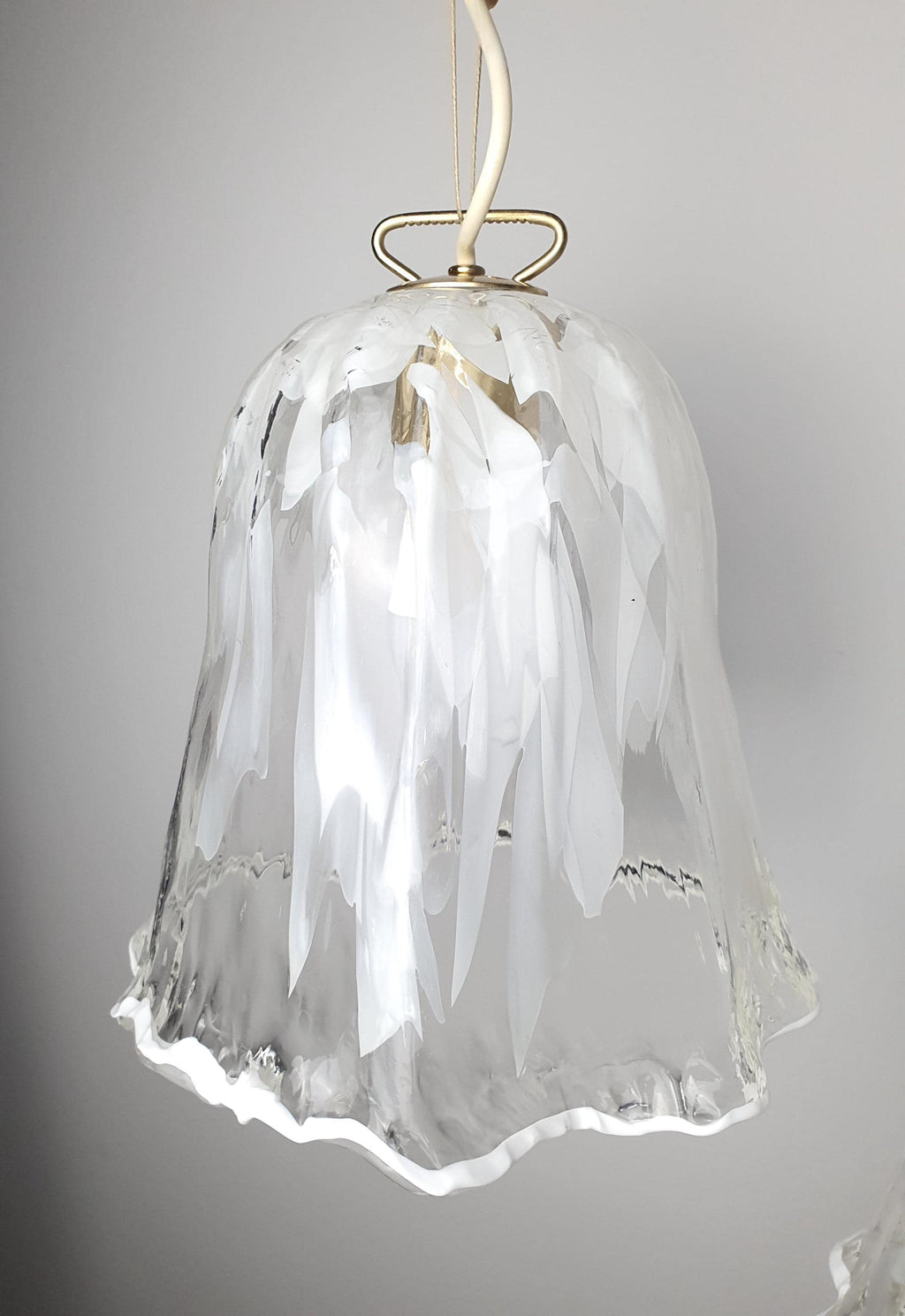 Vintage La Murrina pendant light with a flowing handkerchief-shaped Murano glass shade
