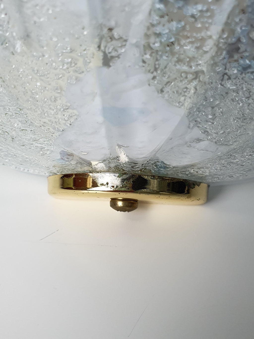 Pair of Vintage Murano Glass Shell Wall Sconces | Frosted Italian Lighting with Blue Accents