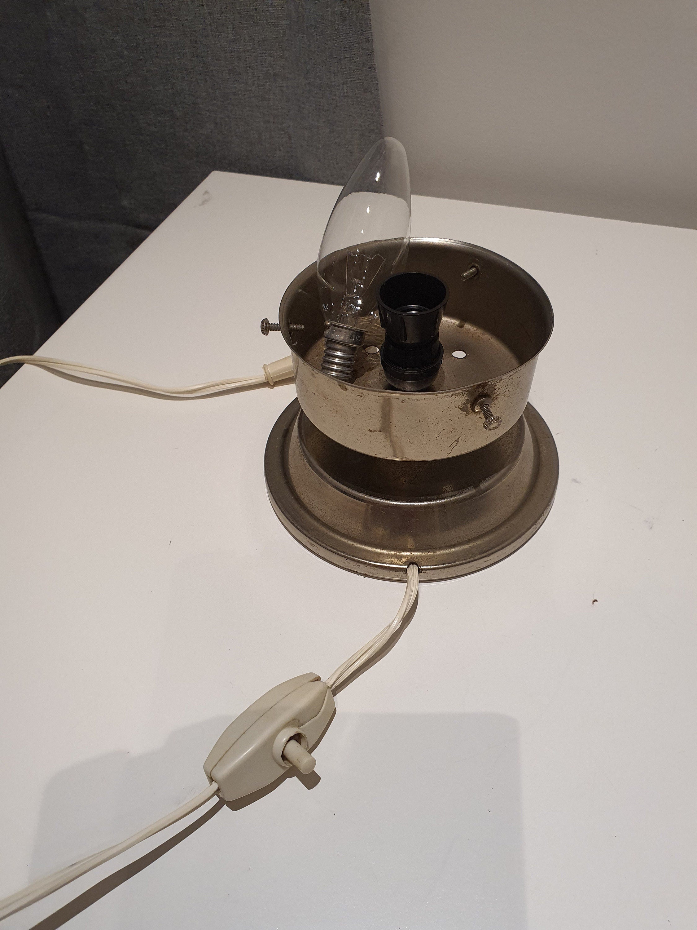 Murano Glass Globe Lamp: 1970s Italian Space Age Bedside Light