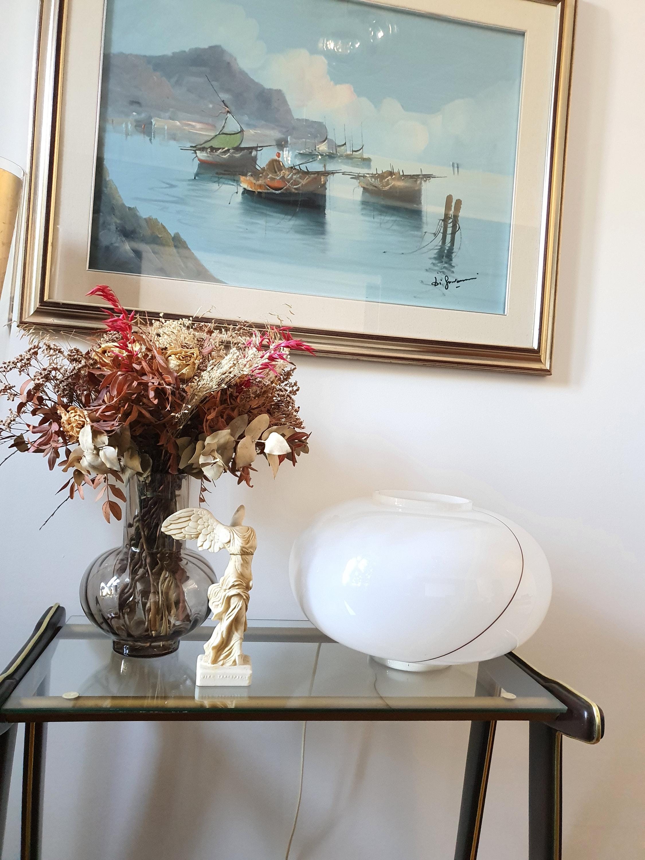 Midcentury Murano Glass Desk Lamp: Italian MCM Bedside Light