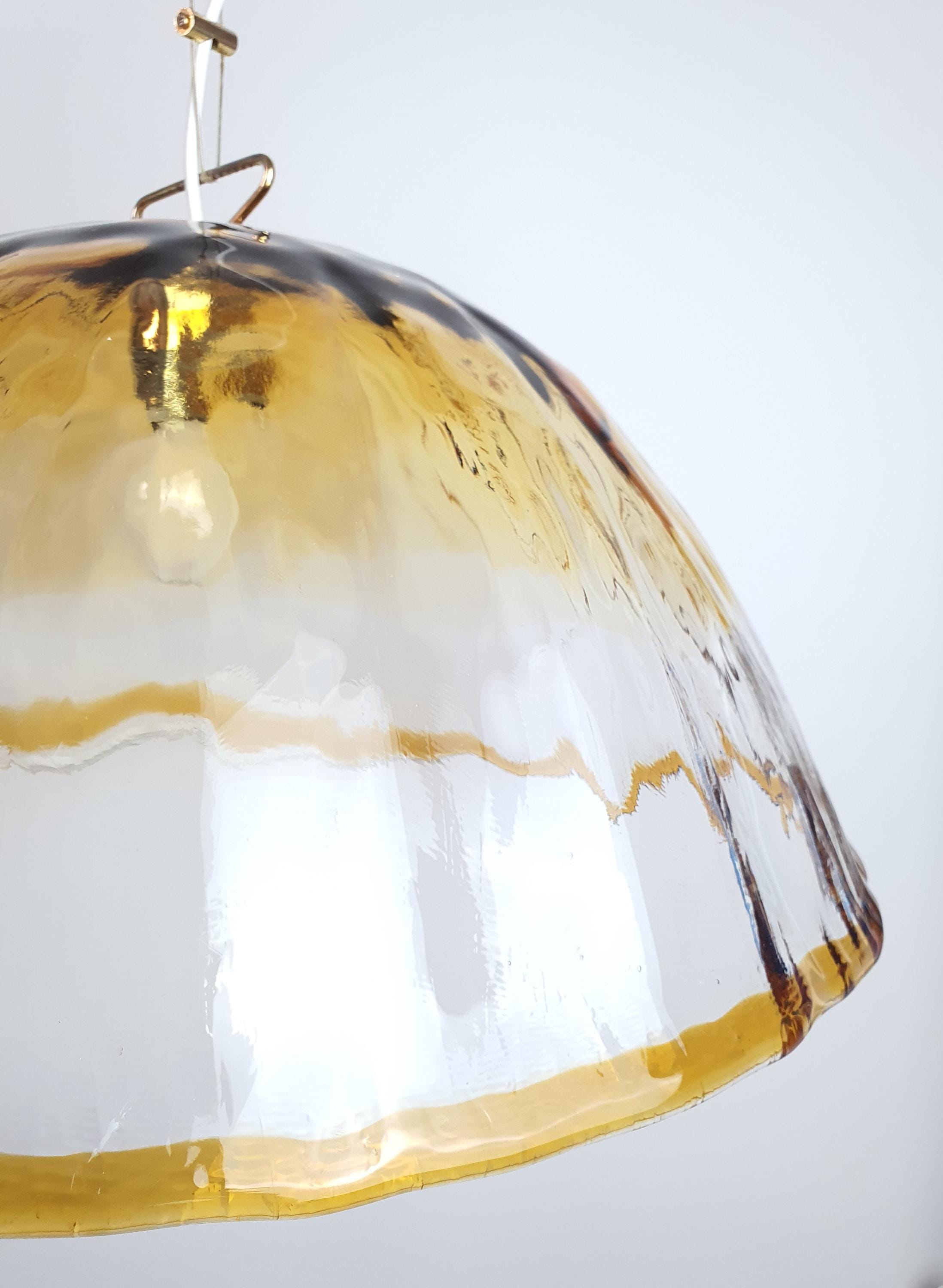La Murrina Amber Glow Murano Glass Dome Pendant Light