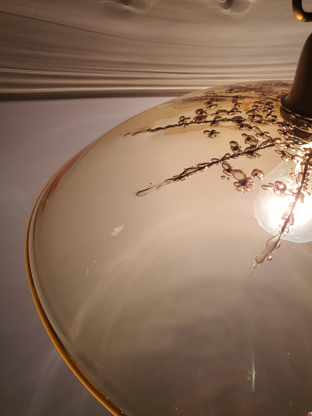 La Murrina Murano Glass Pendant Light: Caramel Bubble Dome, Art Nouveau