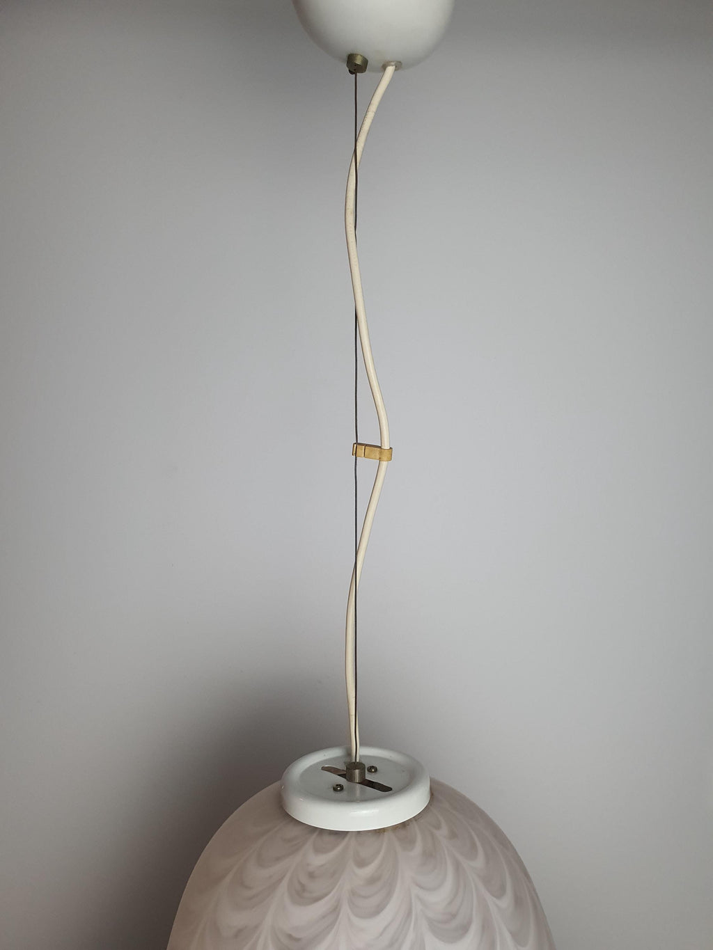 Vintage Pink Satin Murano Glass Pendant Lamp | Hand-Blown Italian Floral Handkerchief Light | MCM Romantic Ceiling Fixture