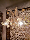 Vintage-Wandleuchte aus Muranoglas, goldene Tulpe, Hollywood-Regency-Beleuchtung