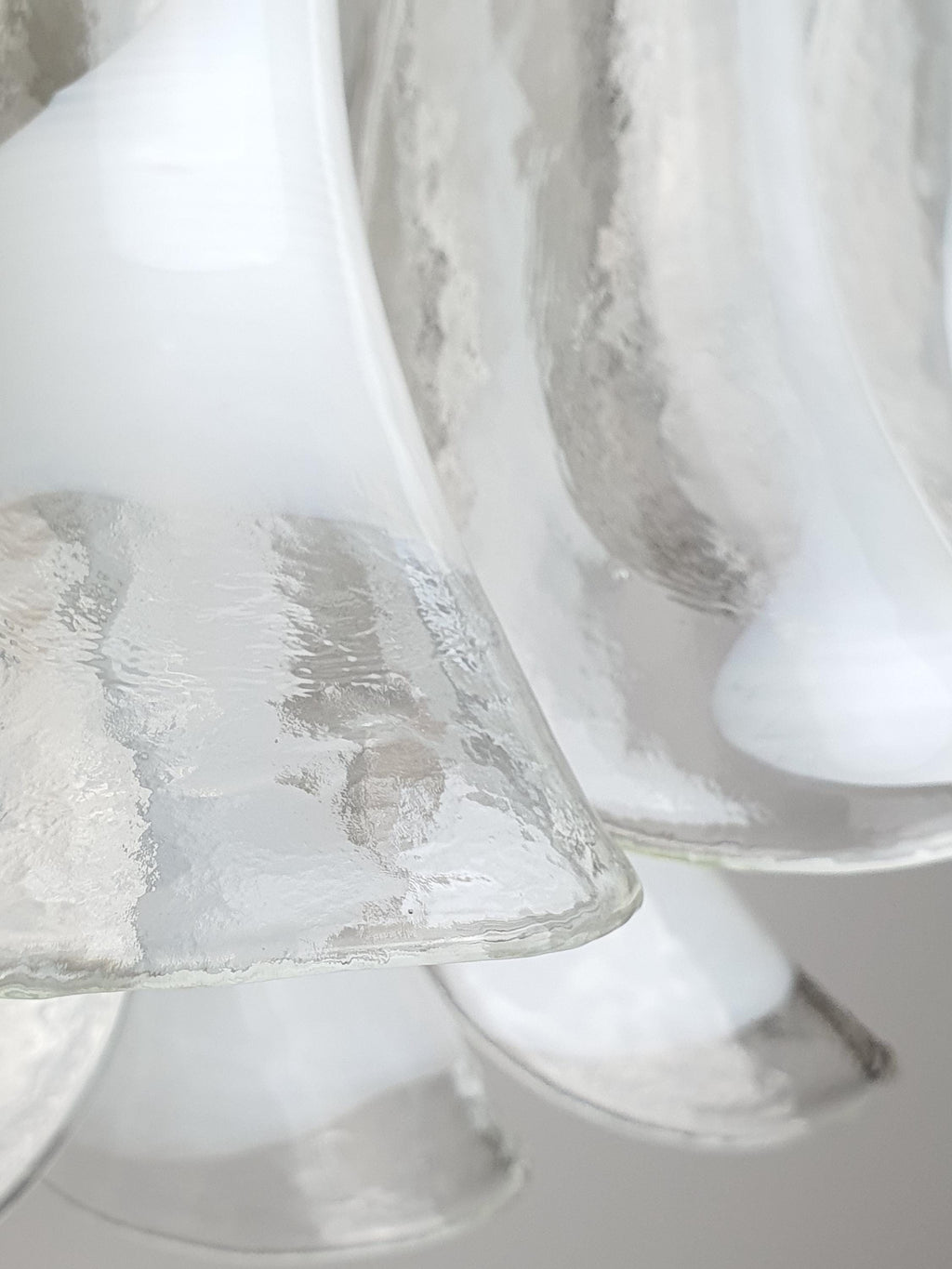 La Murrina White Petals Chandelier | Vintage Handblown Murano Glass | Italian Mid-Century Hollywood Regency