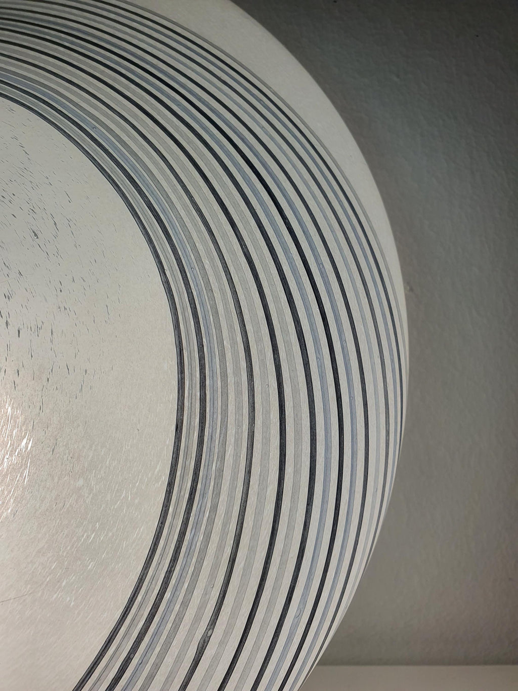 Vintage Murano Glass White, Black & Grey Swirl Flush Mount Light | Mid-Century Italian Lighting