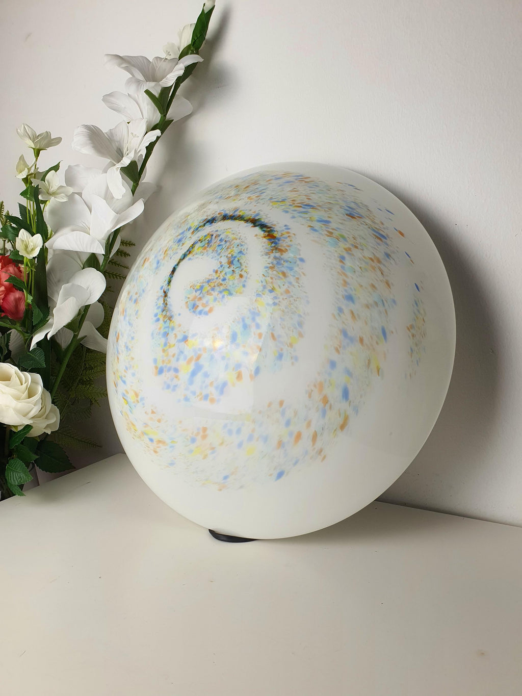 Ideal Lux Murano Glass Flush Mount Light | Colorful Galaxy Swirl Spots | Italian Mid-Century