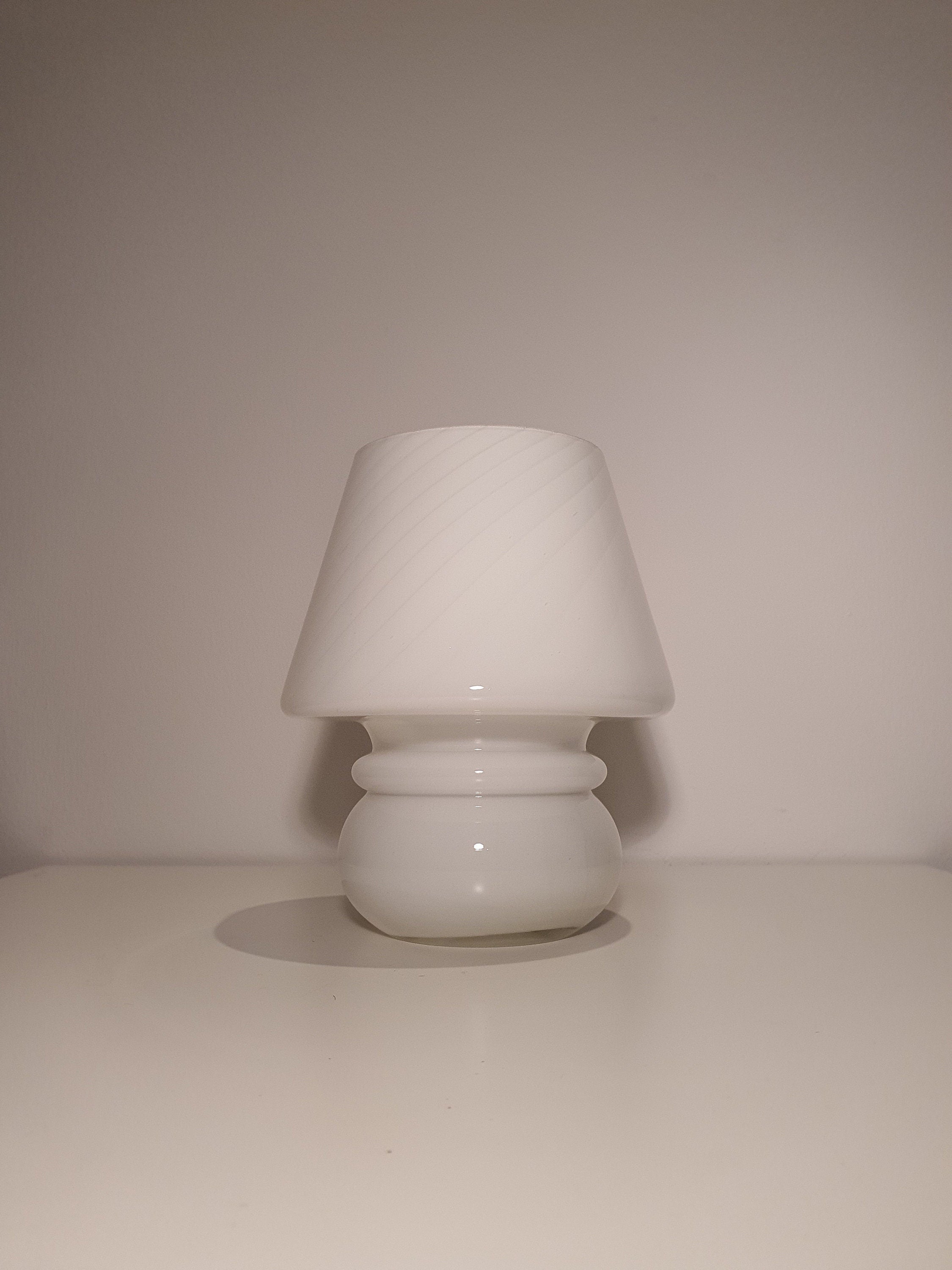Murano Glass Mushroom Lamp: Mid-Century Modern Scandinavian Bedside Light