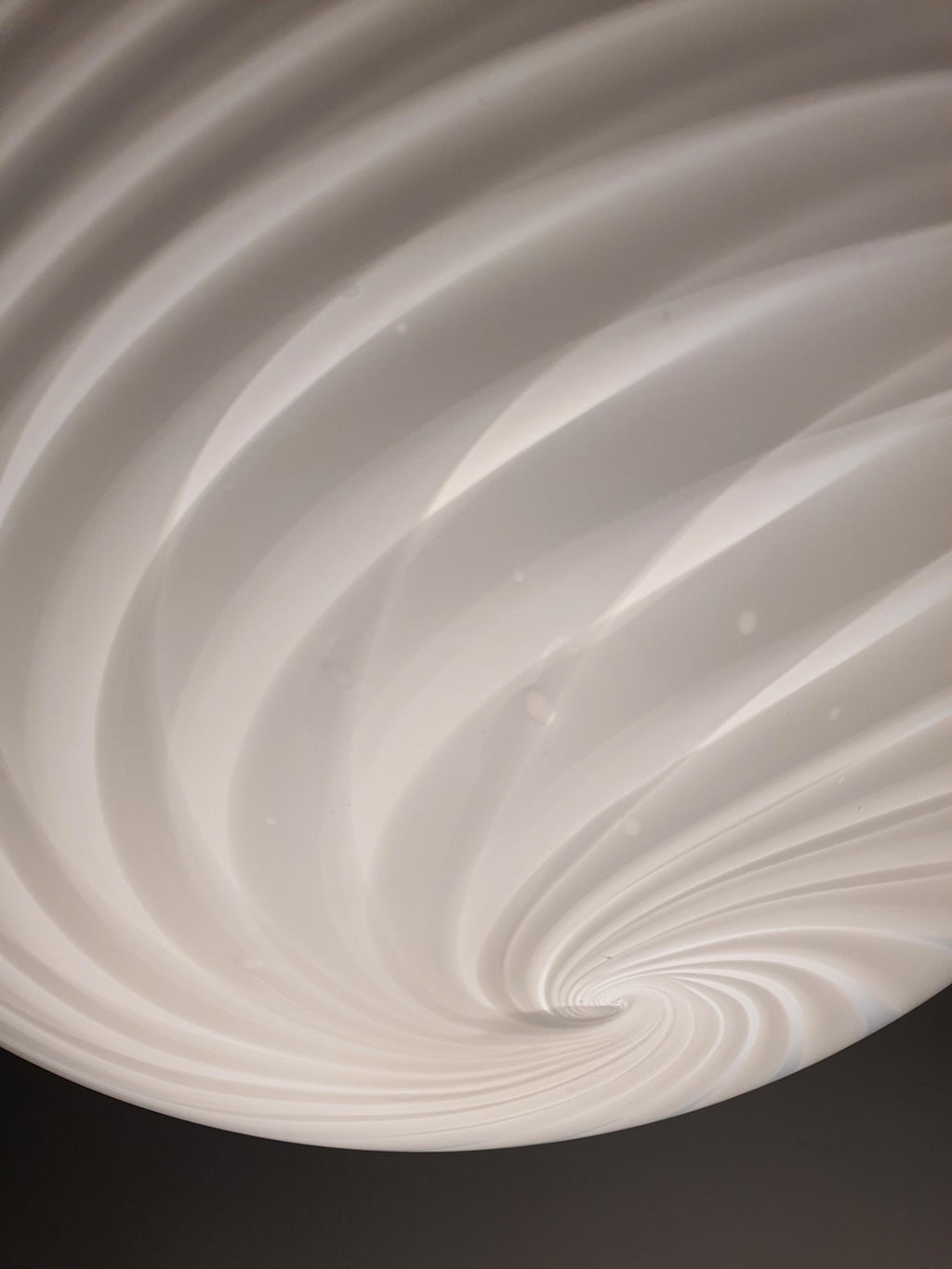 Murano Glass Globe Pendant Light: White Swirl, Handcrafted Italian Chandelier