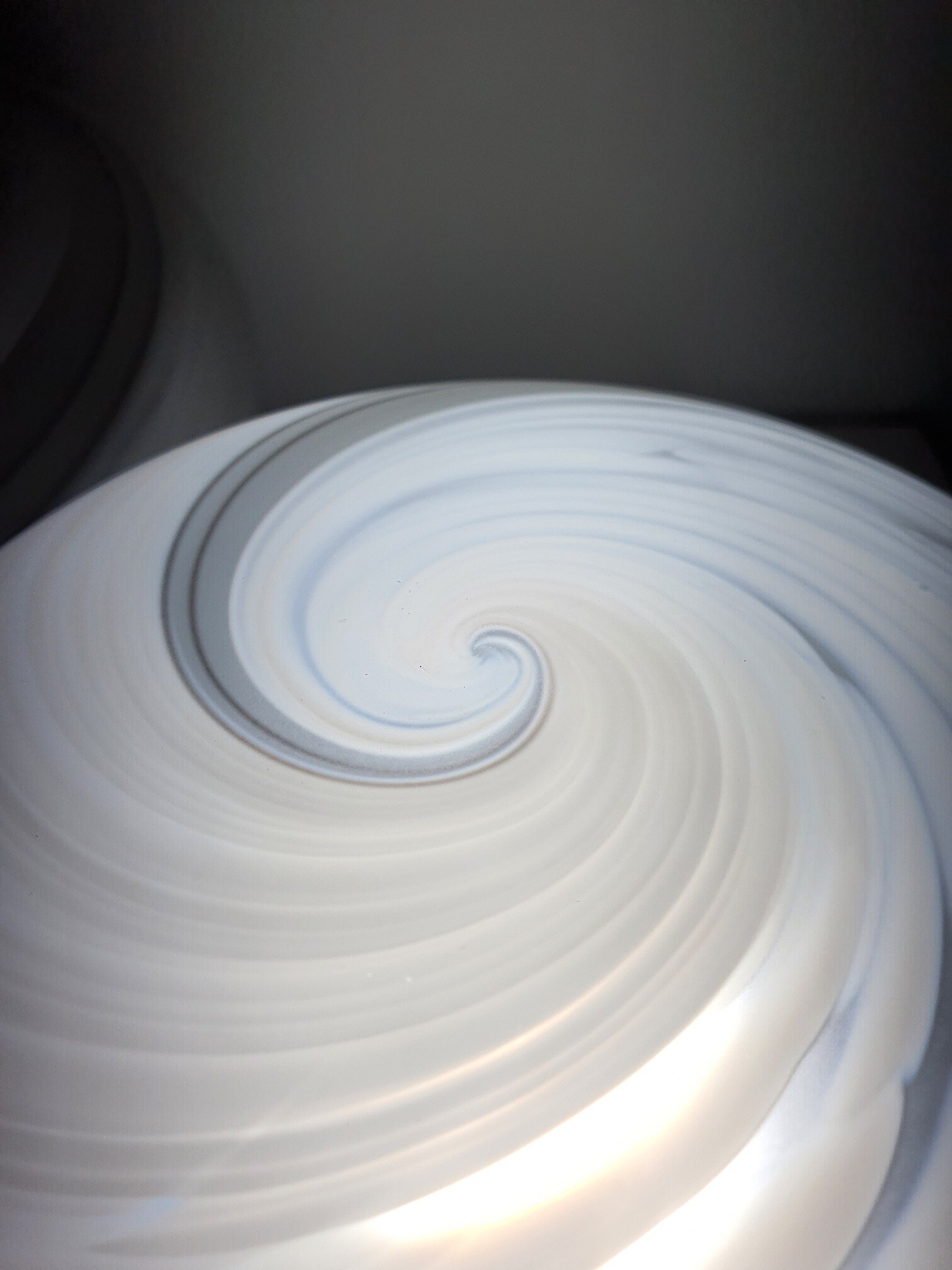 Murano Glass Globe Table Lamps: MCM Italian Swirl Bedside Lamps