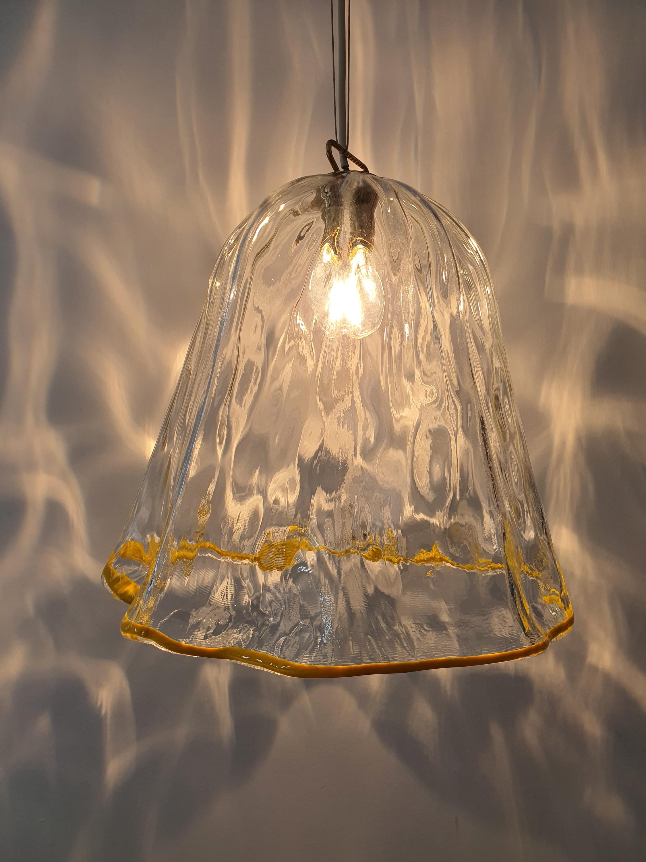 Vintage Murano Glass Bell Pendant Lamp by La Murrina – 1980s Italian Hand-Blown Ceiling Light