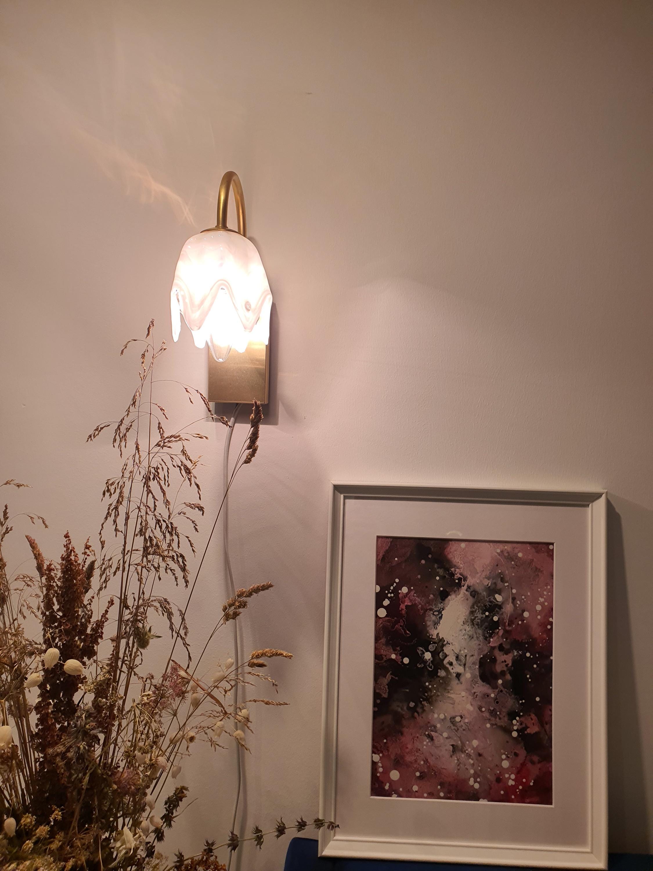 La Murrina Murano Glass Tulip Wall Sconce: Vintage Art Deco Lighting