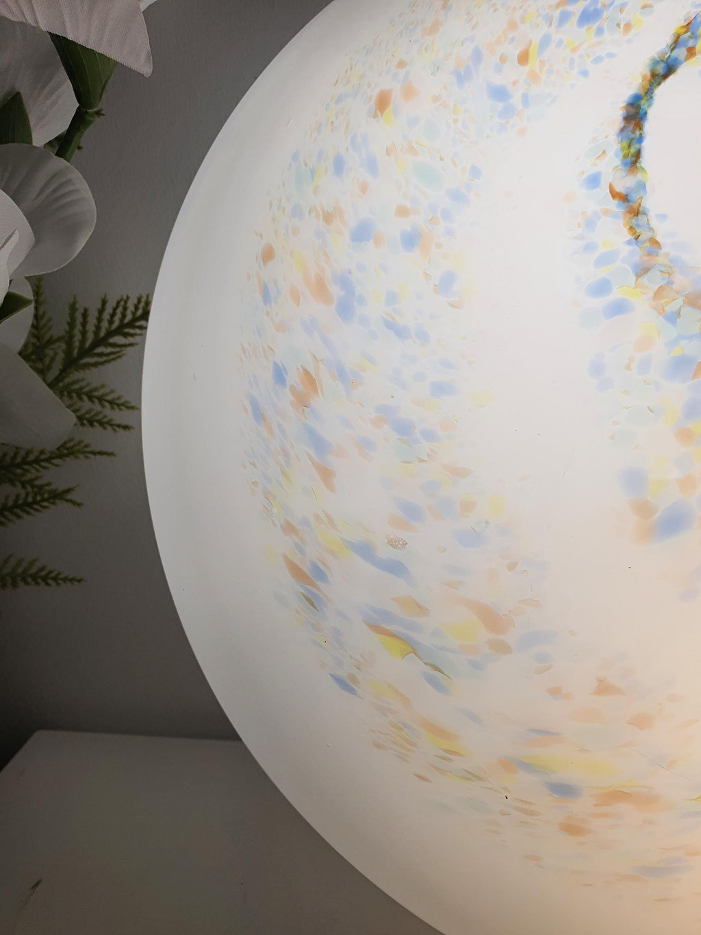 Ideal Lux Murano Glass Flush Mount Light | Colorful Galaxy Swirl Spots | Italian Mid-Century