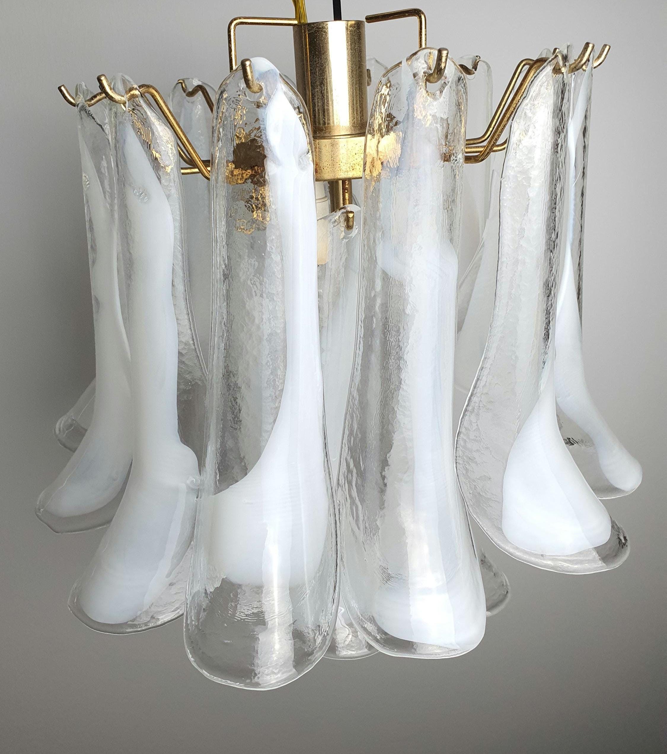 La Murrina White Petals Chandelier | Vintage Murano Glass Floral Design