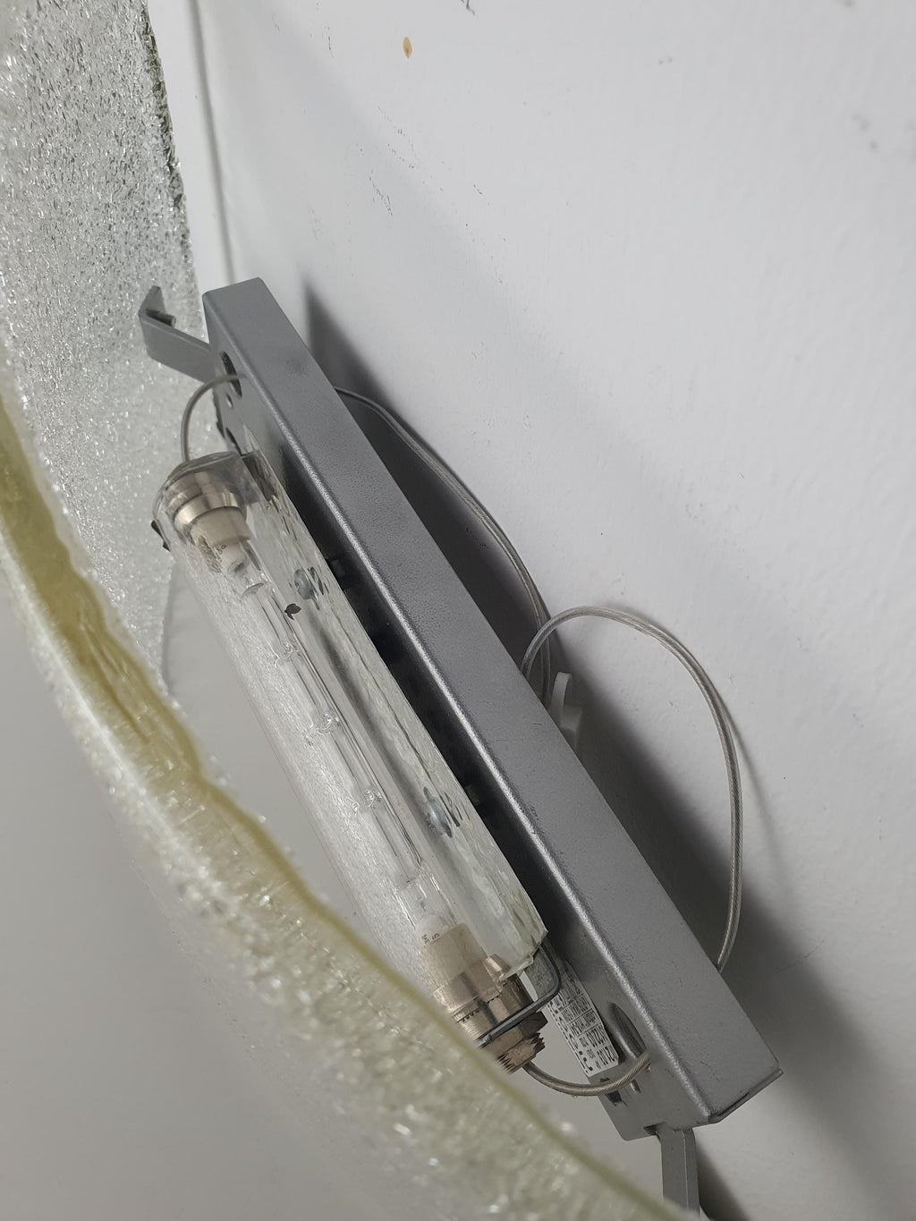 Ruggiu G3121.03 half moon curved single clear frosted Venice glass wall sconce