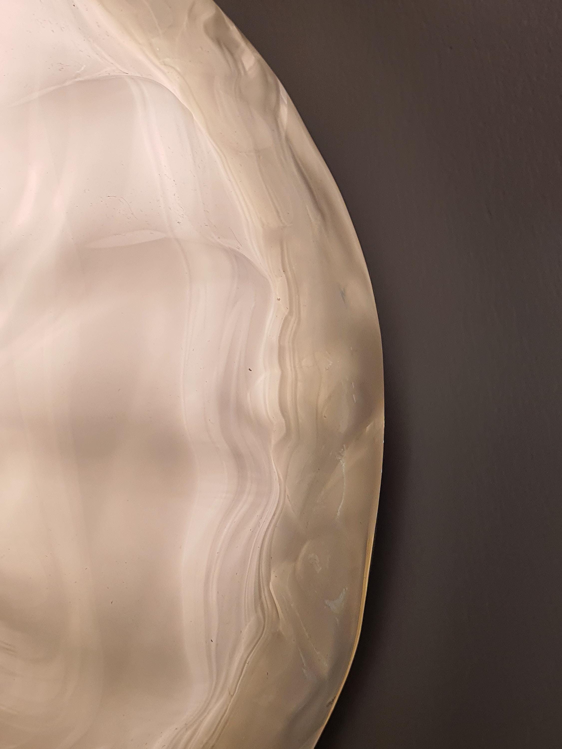 La Murrina Murano Glass White Shell Flush Mount or Wall Sconce Gold Base