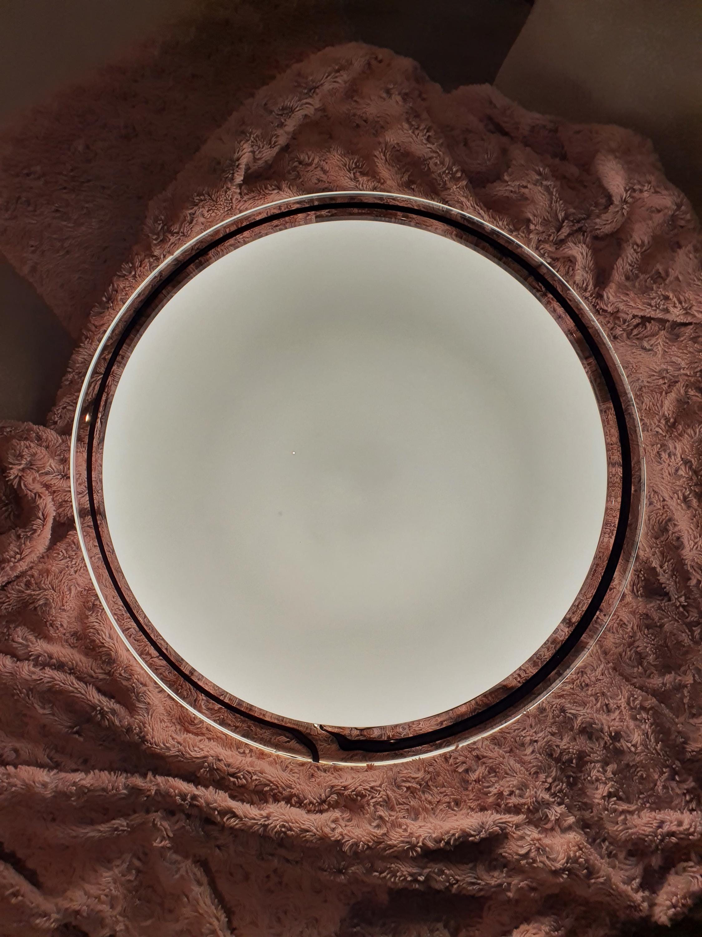 大型穆拉诺玻璃吸顶灯 | 意大利复古白色黑纹中世纪吊顶灯