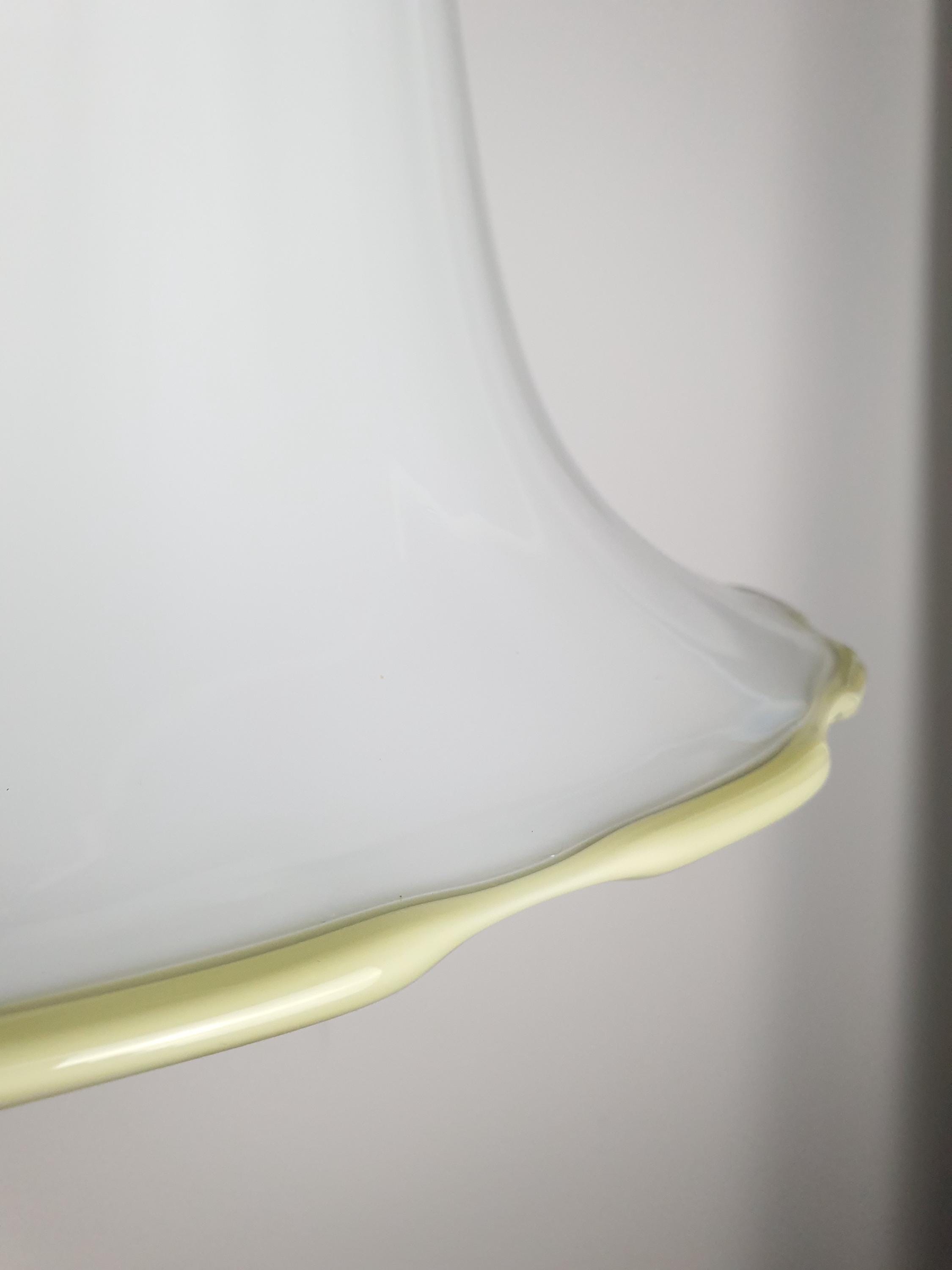 La Murrina Tulip Pendant Light | Vintage Murano Glass Lighting with Green Rim | Italian Mid-Century Modern