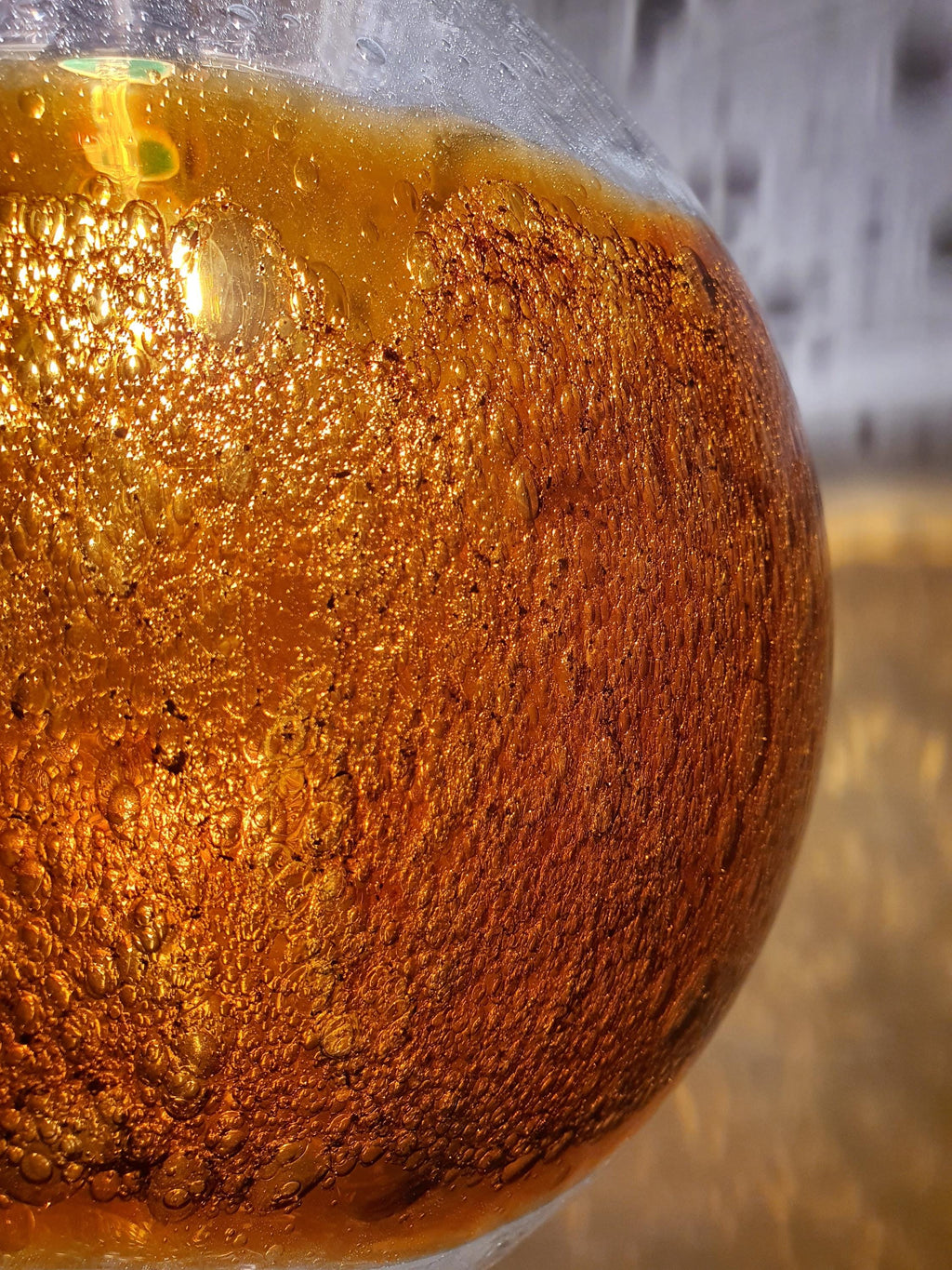 Vintage Amber Murano Glass Pendant Light: Hand-Blown Globe Lamp