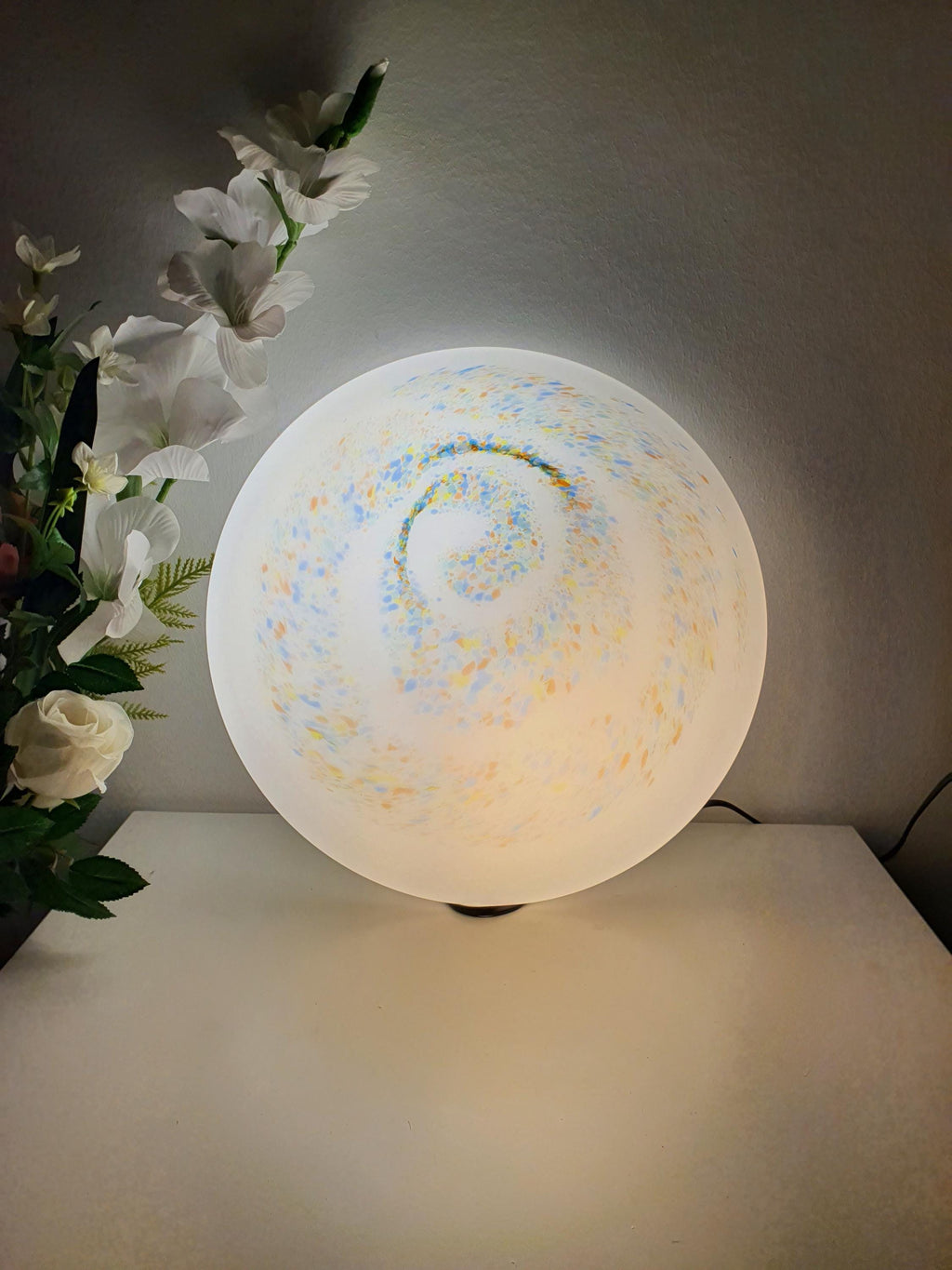 Ideal Lux Murano Glass Flush Mount Light | Colorful Galaxy Swirl Spots | Italian Mid-Century