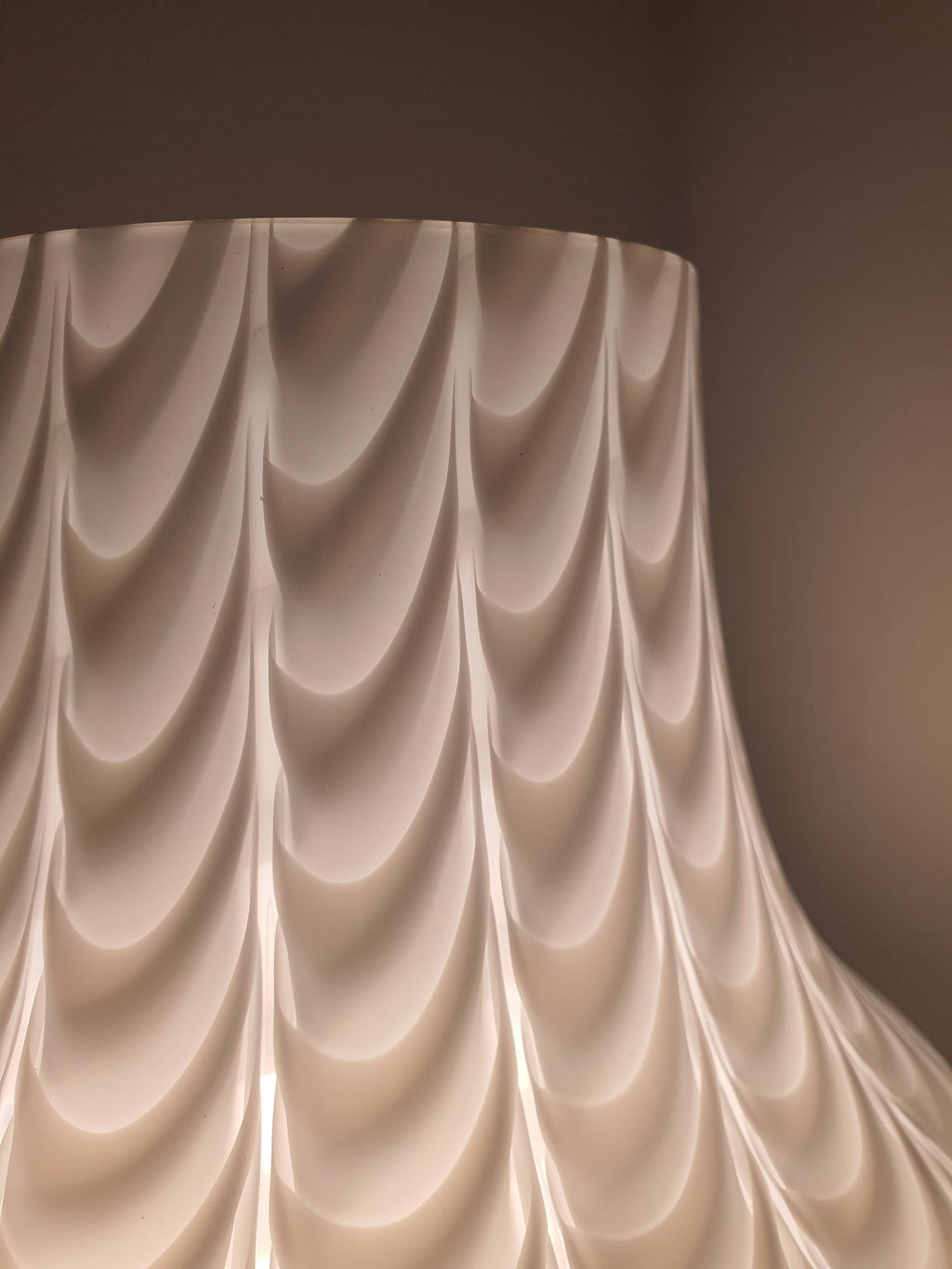 Vintage Murano Glass Mushroom Table Lamp | Waved Mouth-Blown Italian Lighting