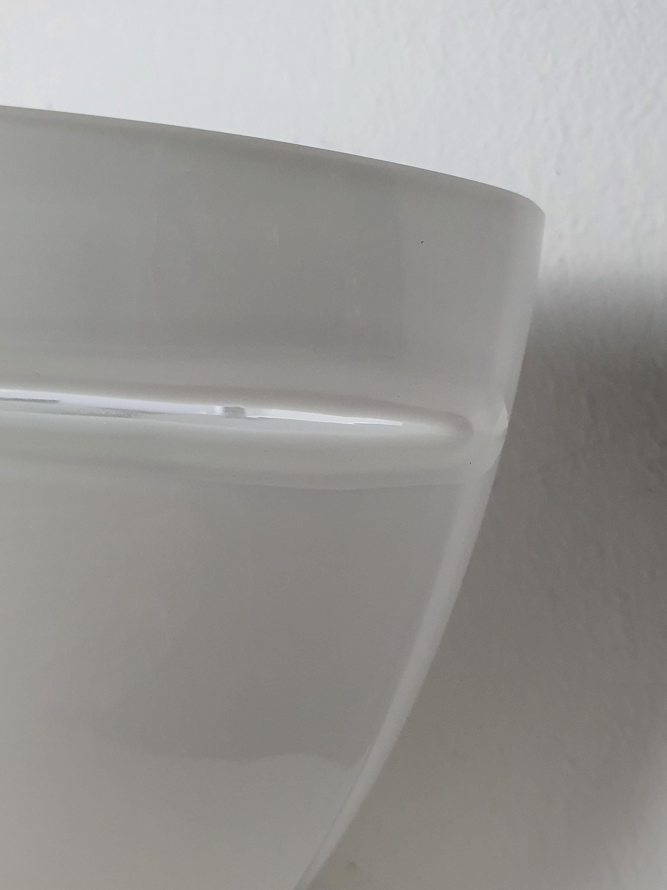 RES Murano Glass Pair Vintage Minimalist Half Moon White Wall Sconces