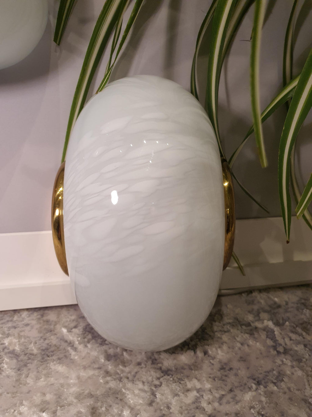 Vintage Murano Glass Sconces: Milky Way Globe Wall Lights, MCM Design