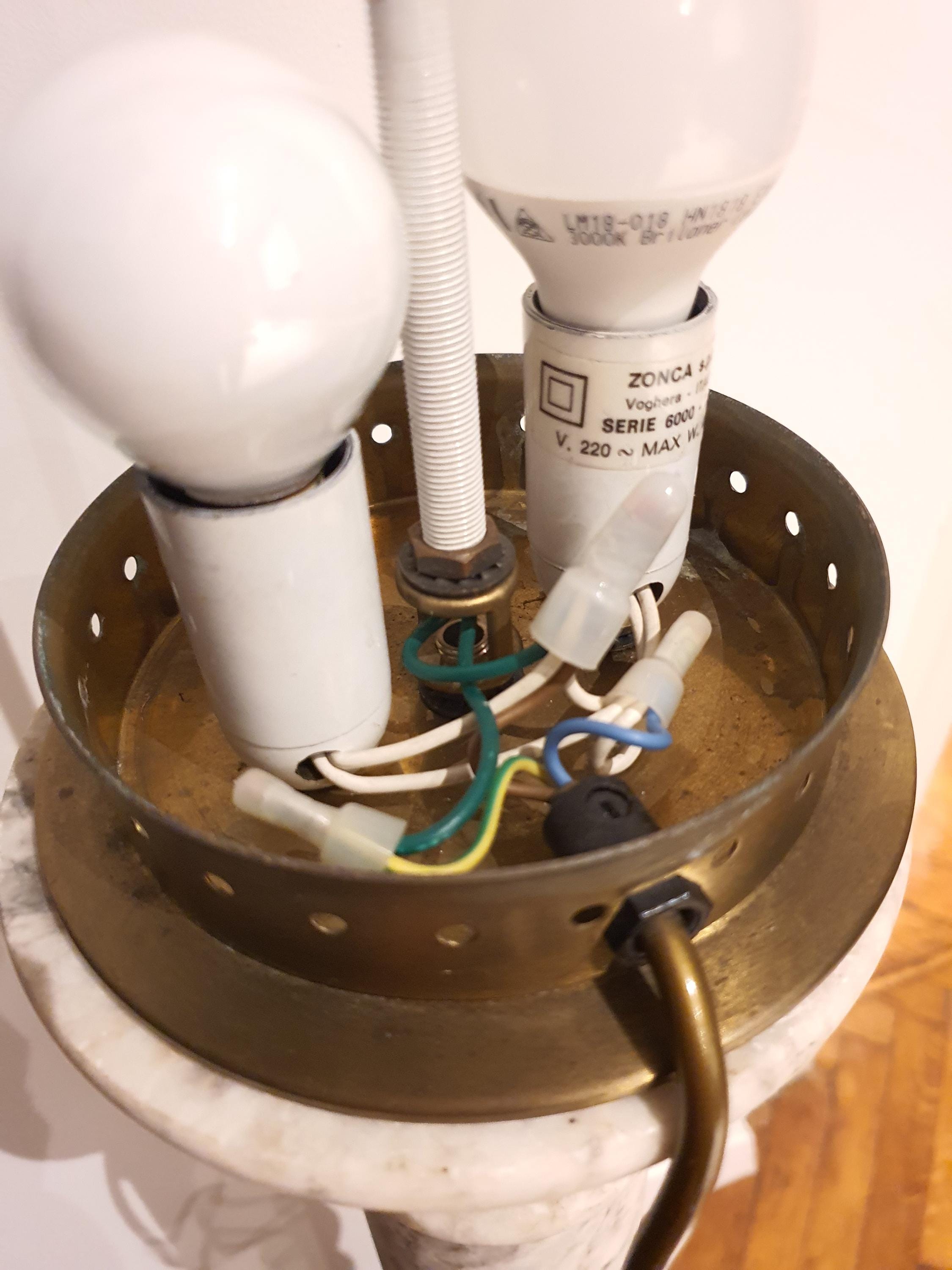 Murano Glass Mushroom Desk Lamp: White Swirl Vintage Table Light