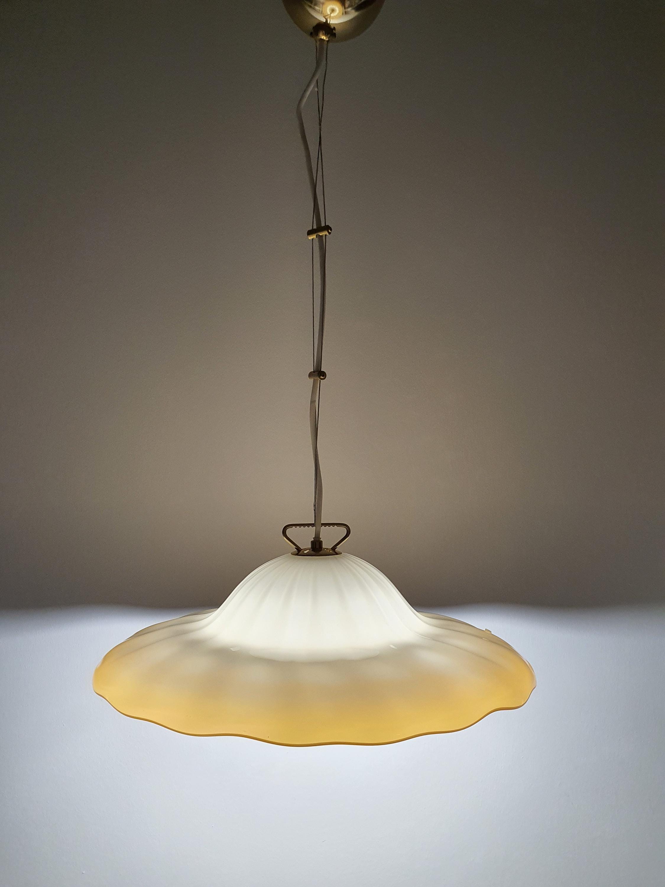 La Murrina crème brûlé caramel floral pendant light in vintage Murano Glass