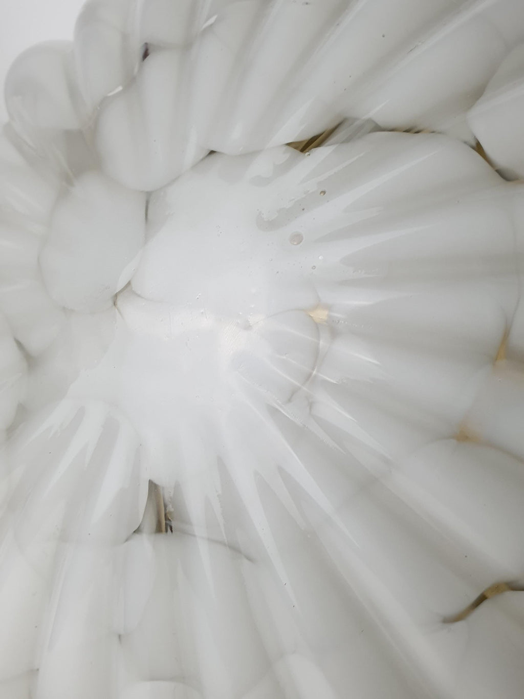Vintage Spotted Glass Flower Shape Flush Mount Light