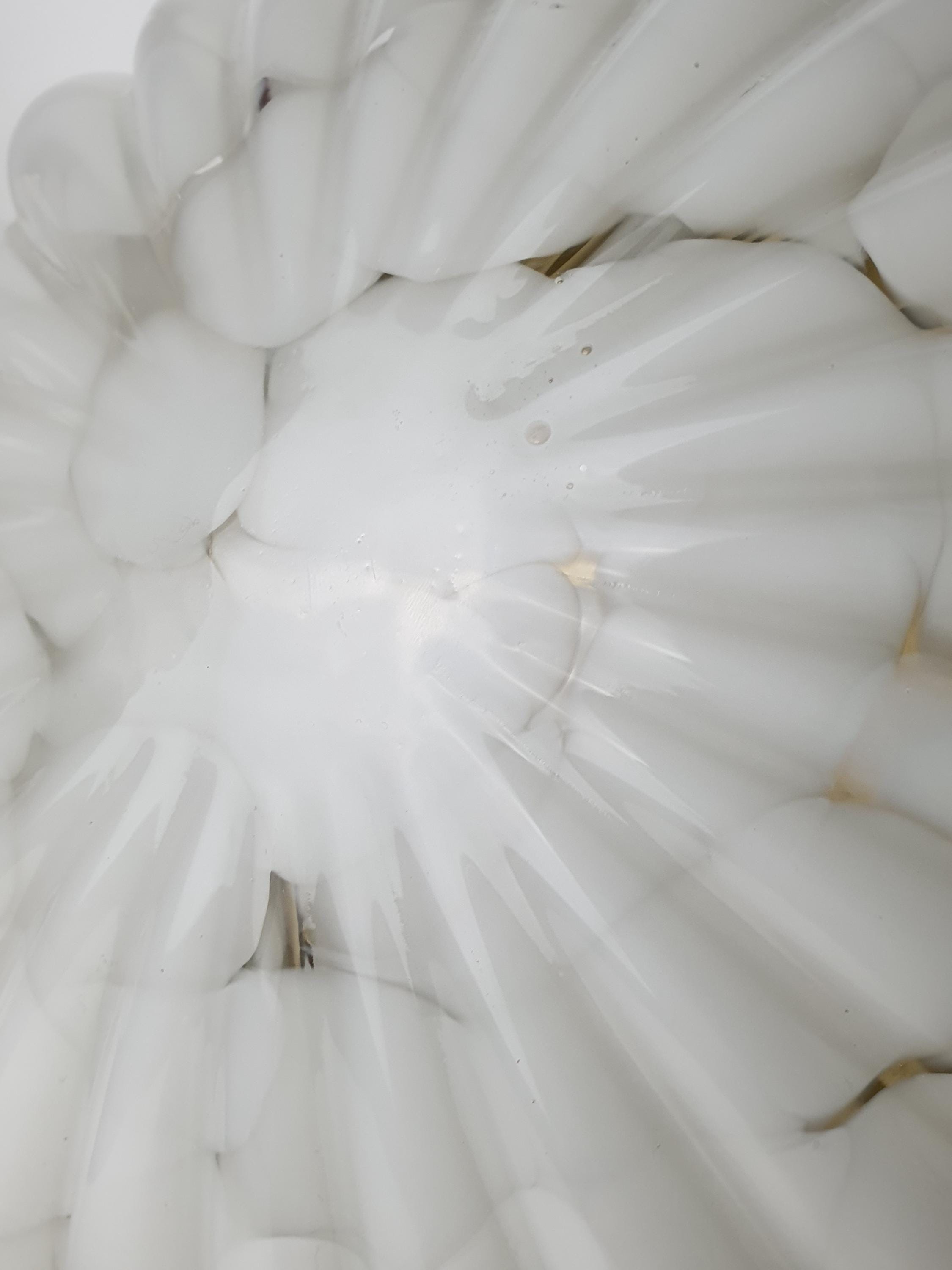 Vintage Spotted Glass Flower Shape Flush Mount Light