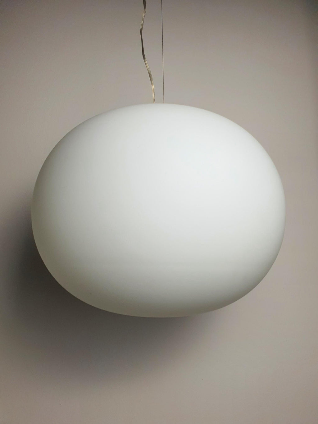 Large opaline glass sphere pendant — minimalist silhouette, kitchen island setting