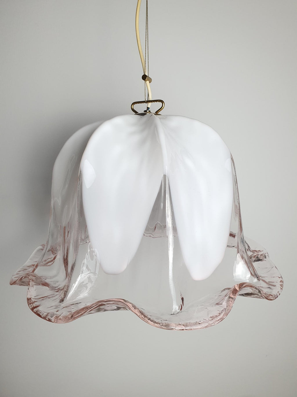La Murrina Pink Tulip Pendant Light: Vintage Murano Glass Floral Lamp