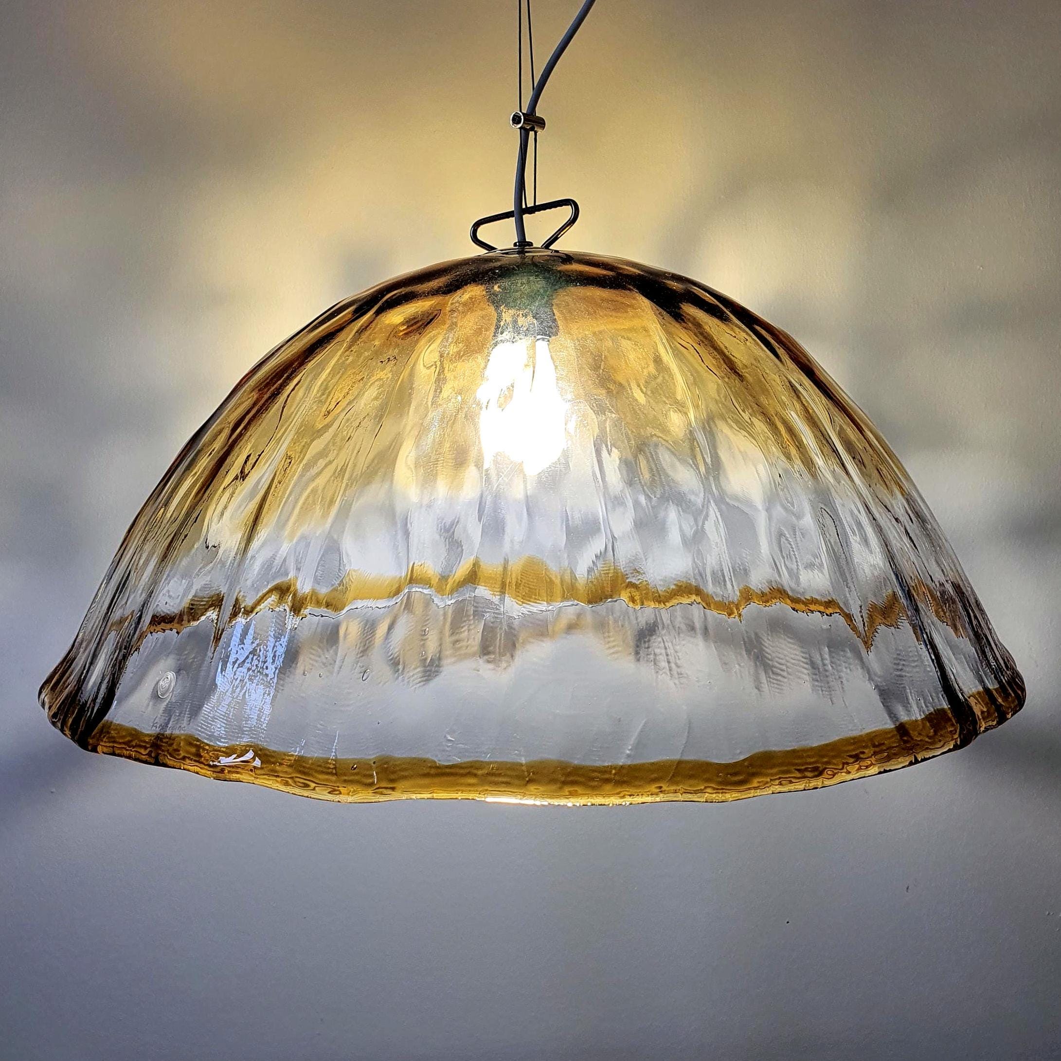 La Murrina amber Murano glass dome pendant light