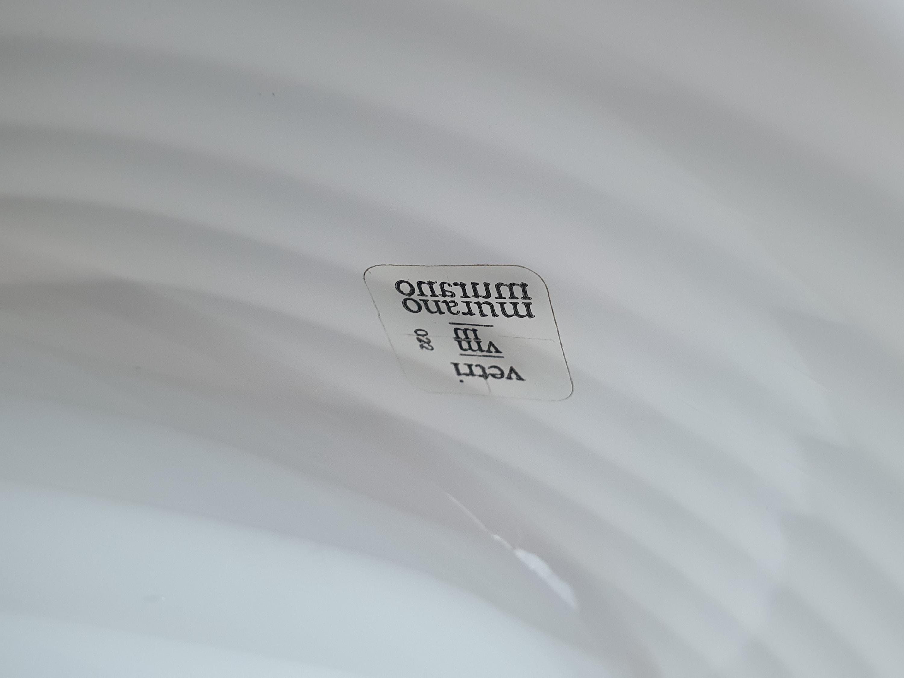 Pair of Vintage Murano Glass White Swirl Mushroom Bedside Lamps