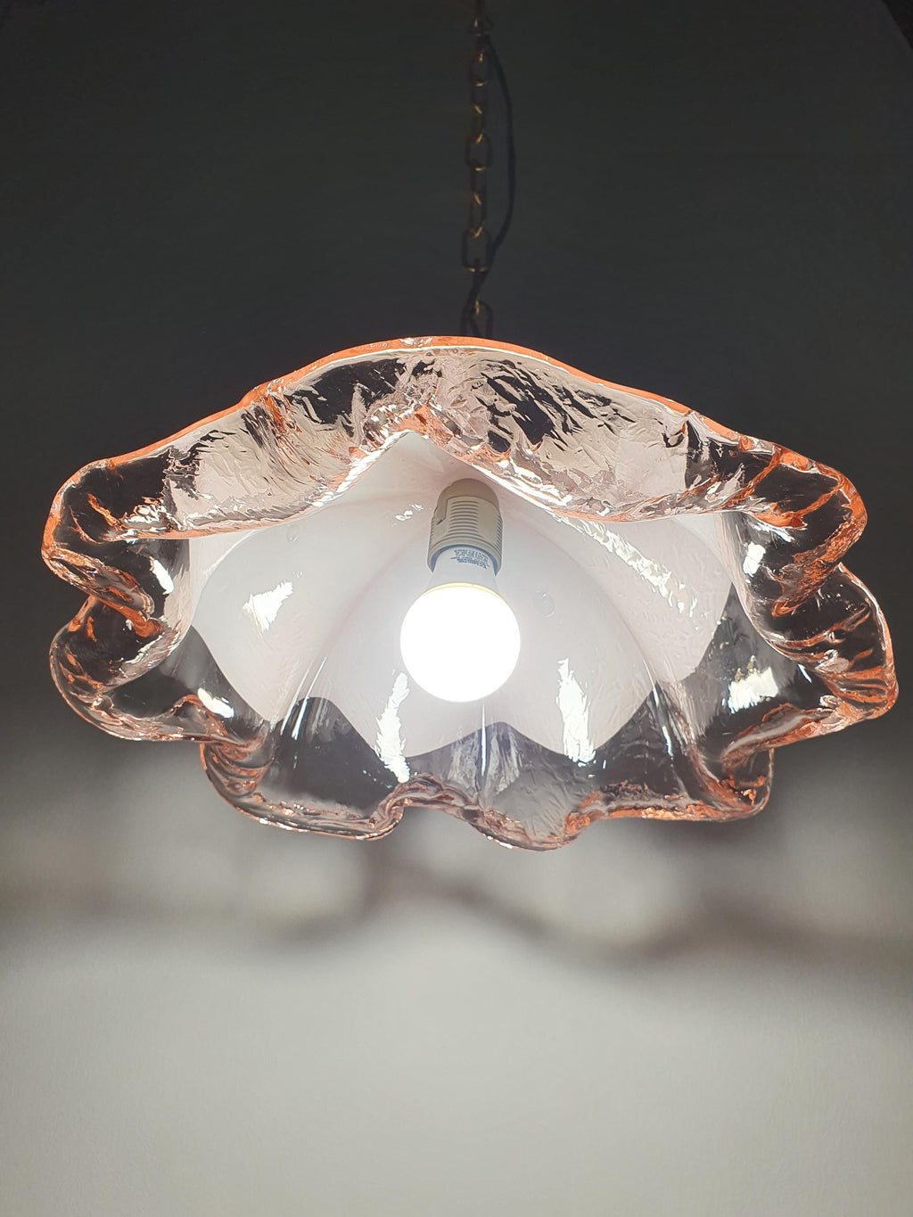 La Murrina Pink Tulip Pendant Light | Vintage Murano Glass Floral Lamp | Italian Mid-Century Lighting