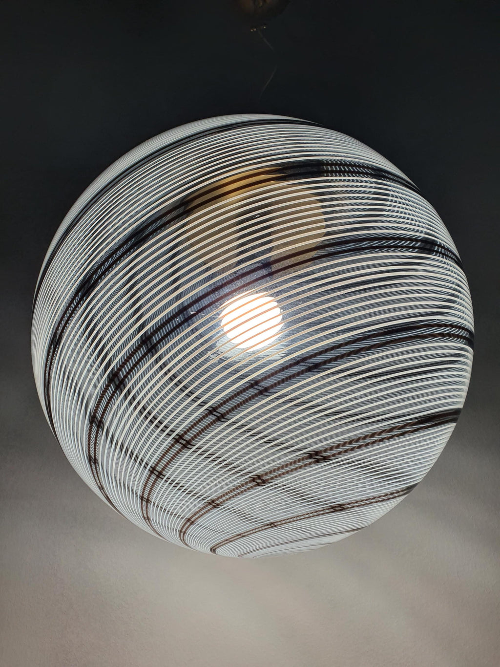 Vintage Italian filigree globe light in Scandinavian MCM style
