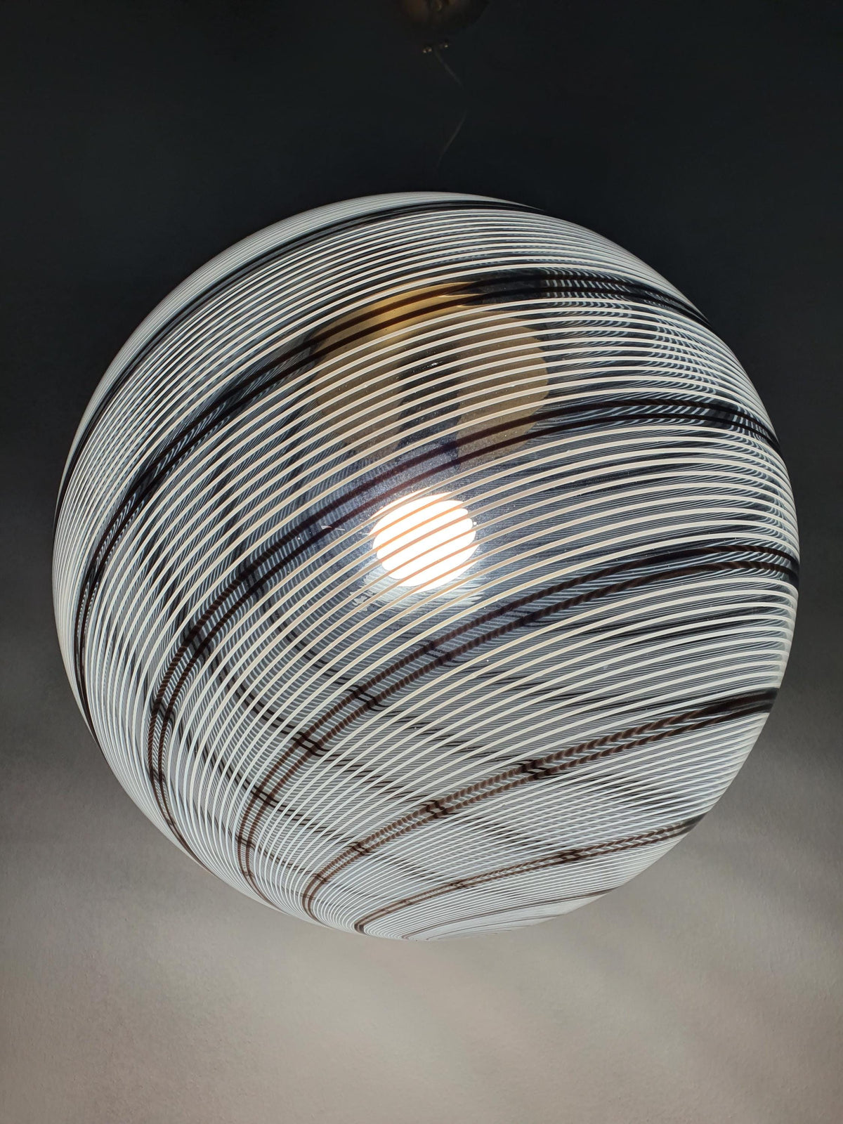 Vintage Italian filigree globe light in Scandinavian MCM style
