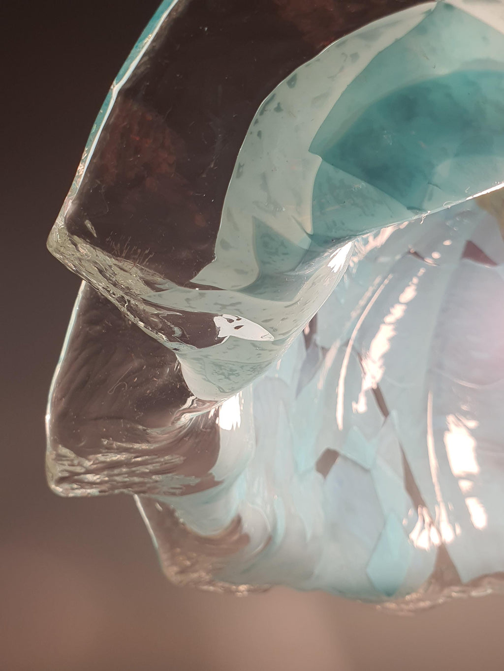 Vintage La Murrina Murano Glass Pendant Light | Tiffany Color Floral Hat Design | Italian Mid-Century Lighting