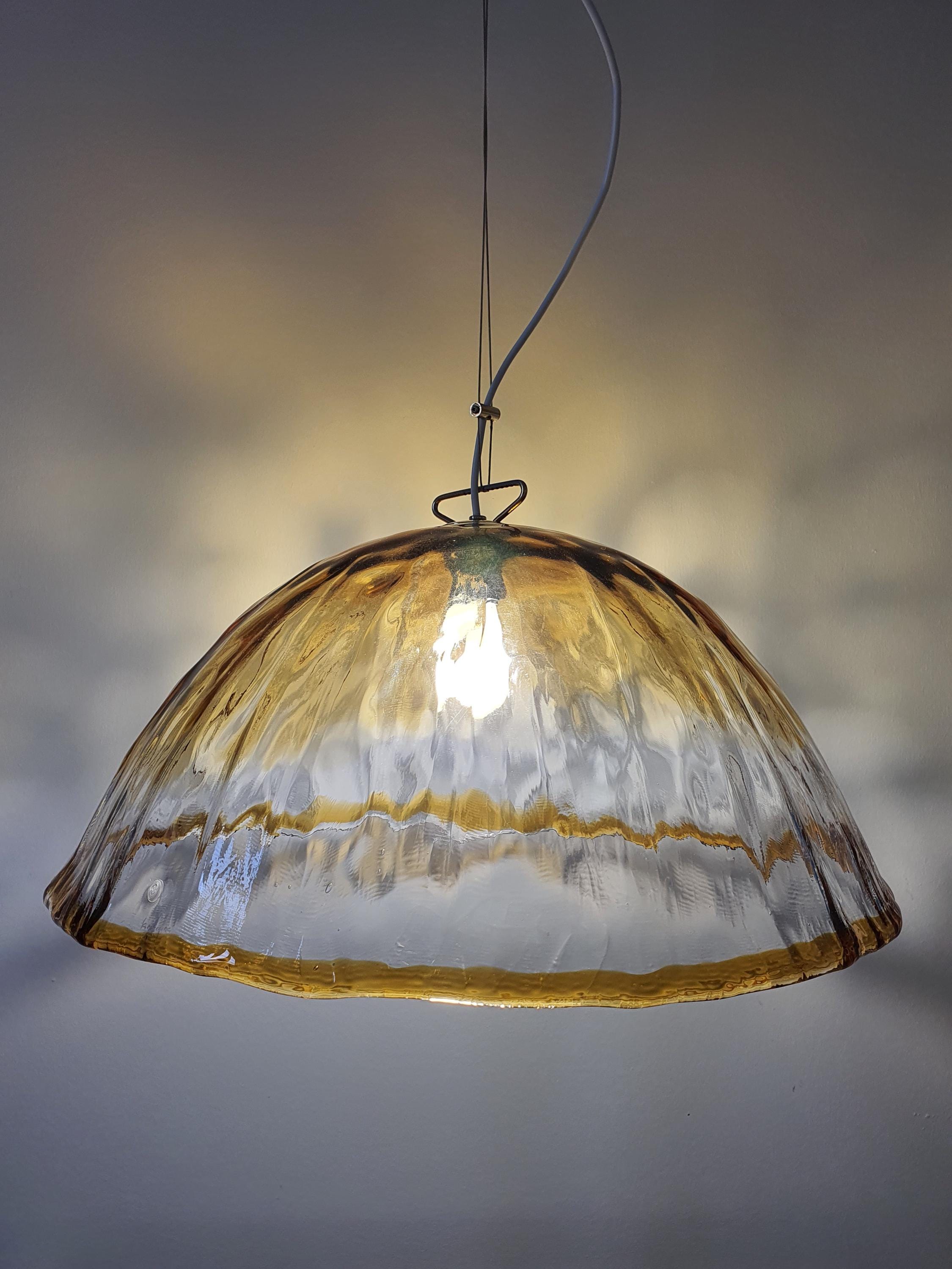 La Murrina Amber Glow Murano Glass Dome Pendant Light