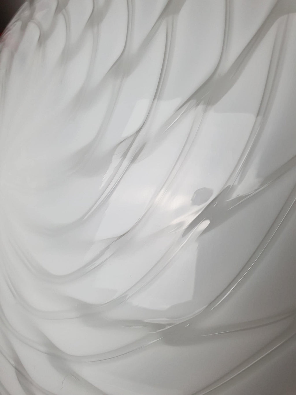 Thick vintage Murano art glass with an organic white pattern