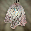 Rosa blasig Muranoglas Fazzoletto Pendelleuchte von La Murrina, vintage-italienisch hanging Lampe