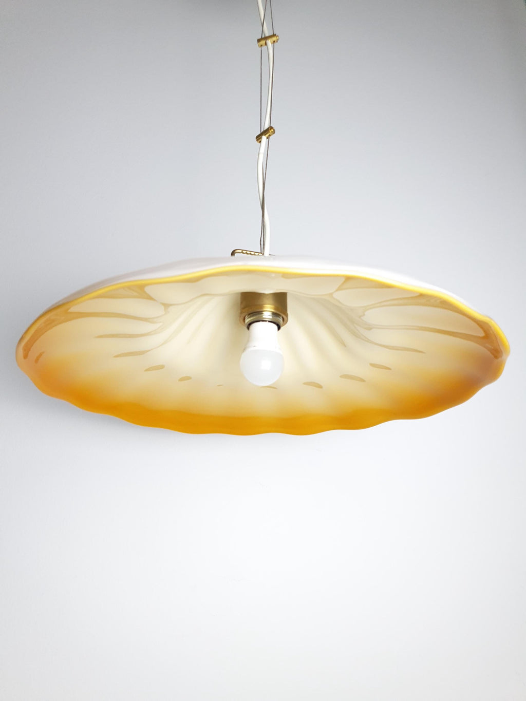 La Murrina crème brûlé caramel floral pendant light in vintage Murano Glass