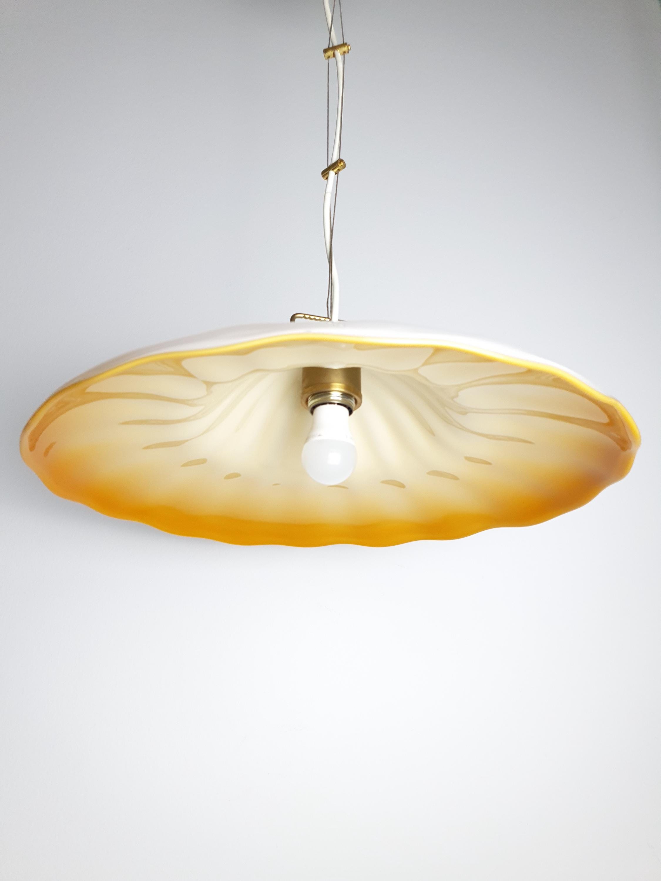 La Murrina crème brûlé caramel floral pendant light in vintage Murano Glass